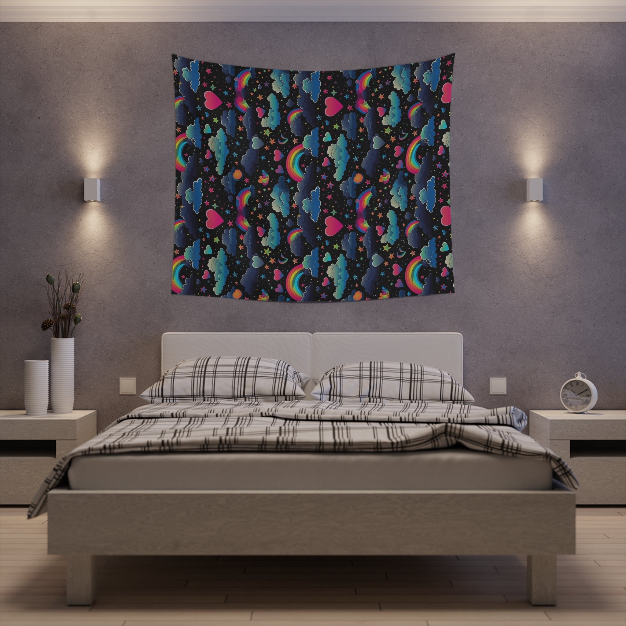 Rainbow Affection Printed Wall Tapestry