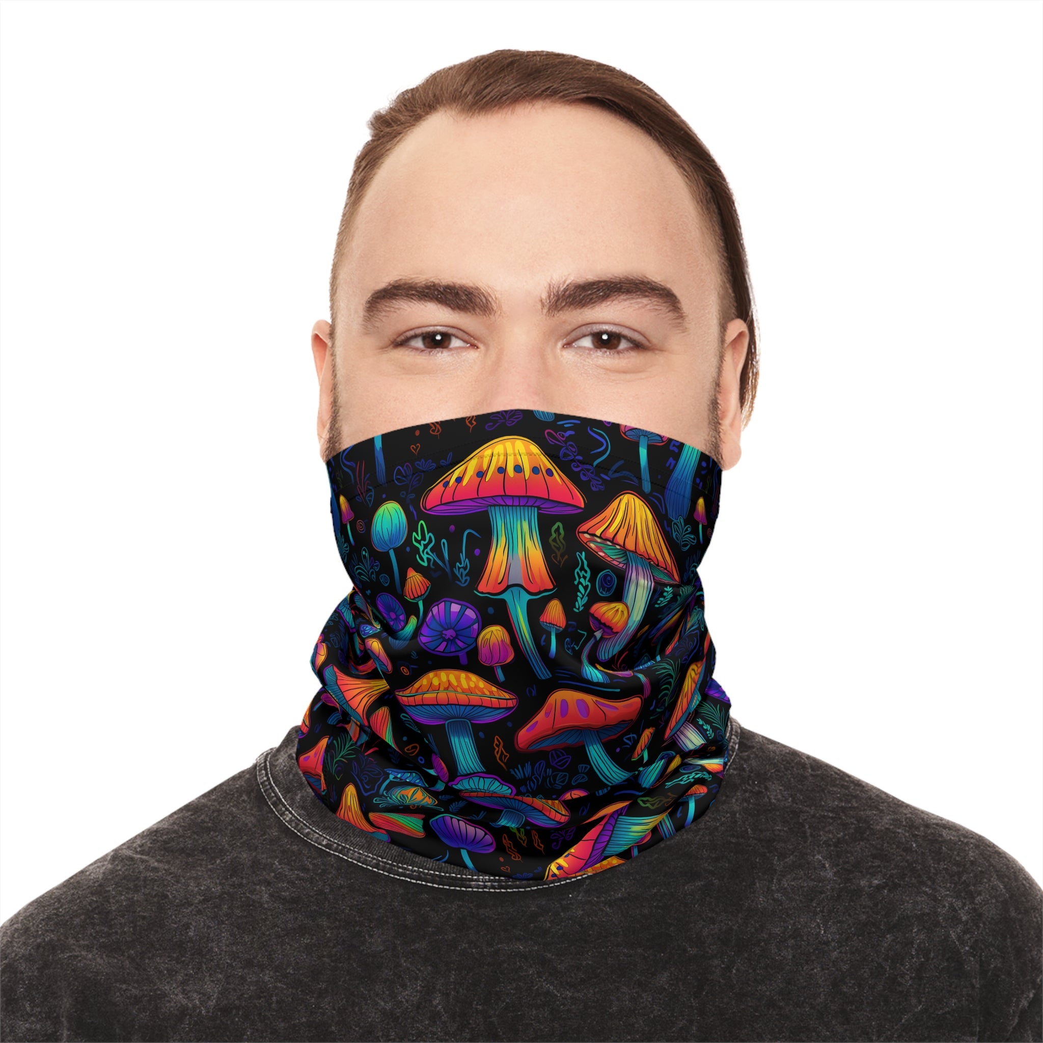 Neon Nostalgia Fungi Bandana Rave Mask