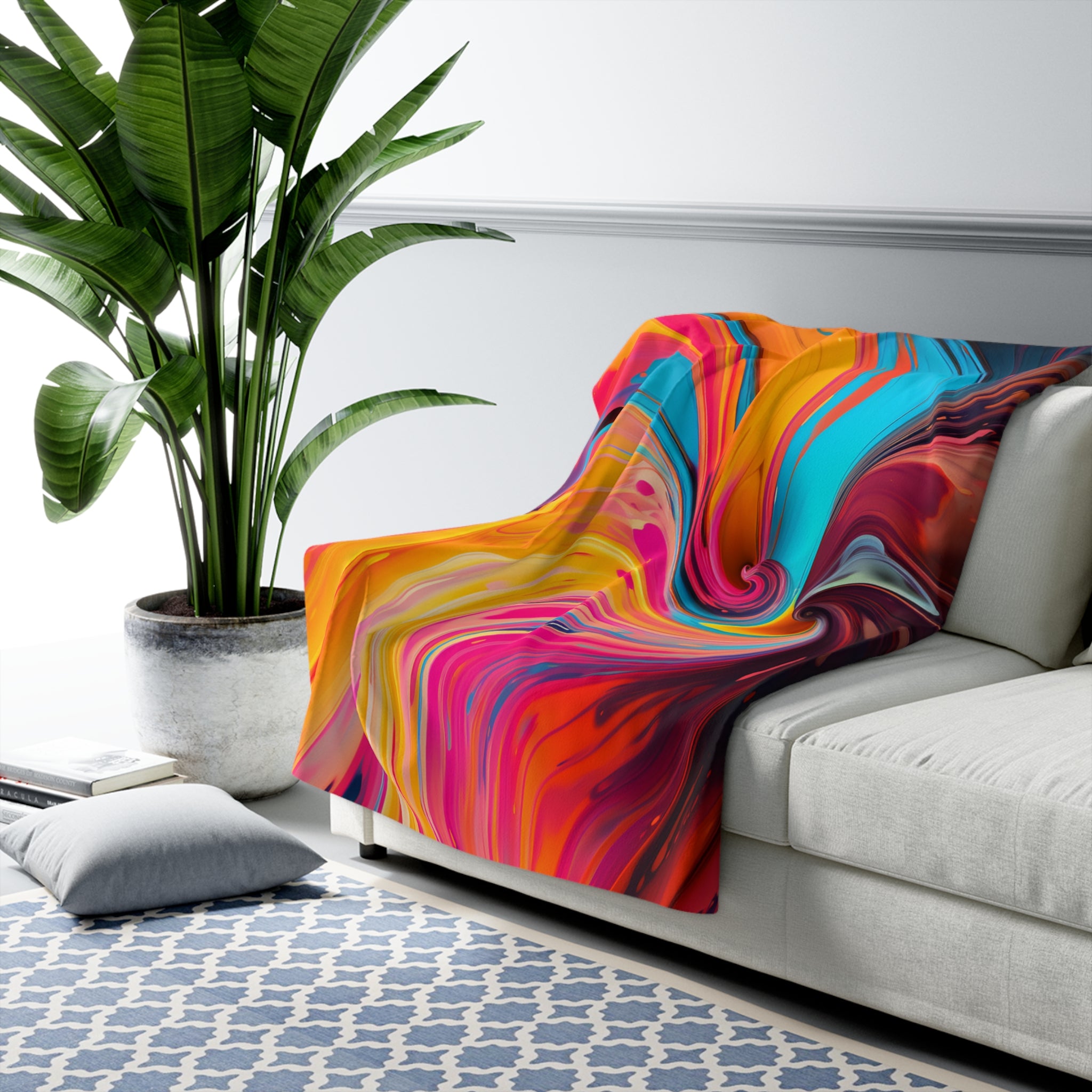 Psychedelic Swirls Fleece Blanket