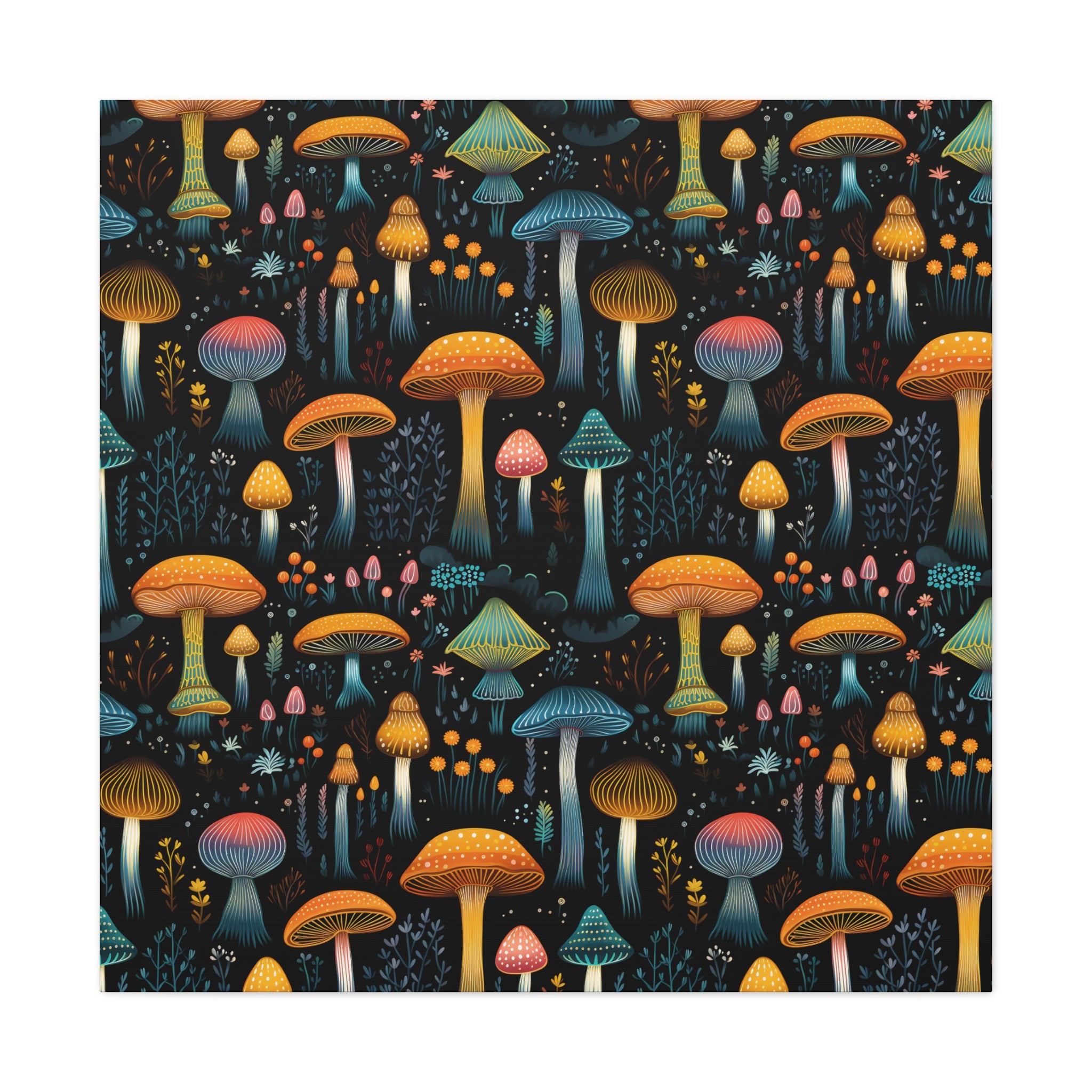 Hypnotic Fungal Fantasy Canvas Print Art