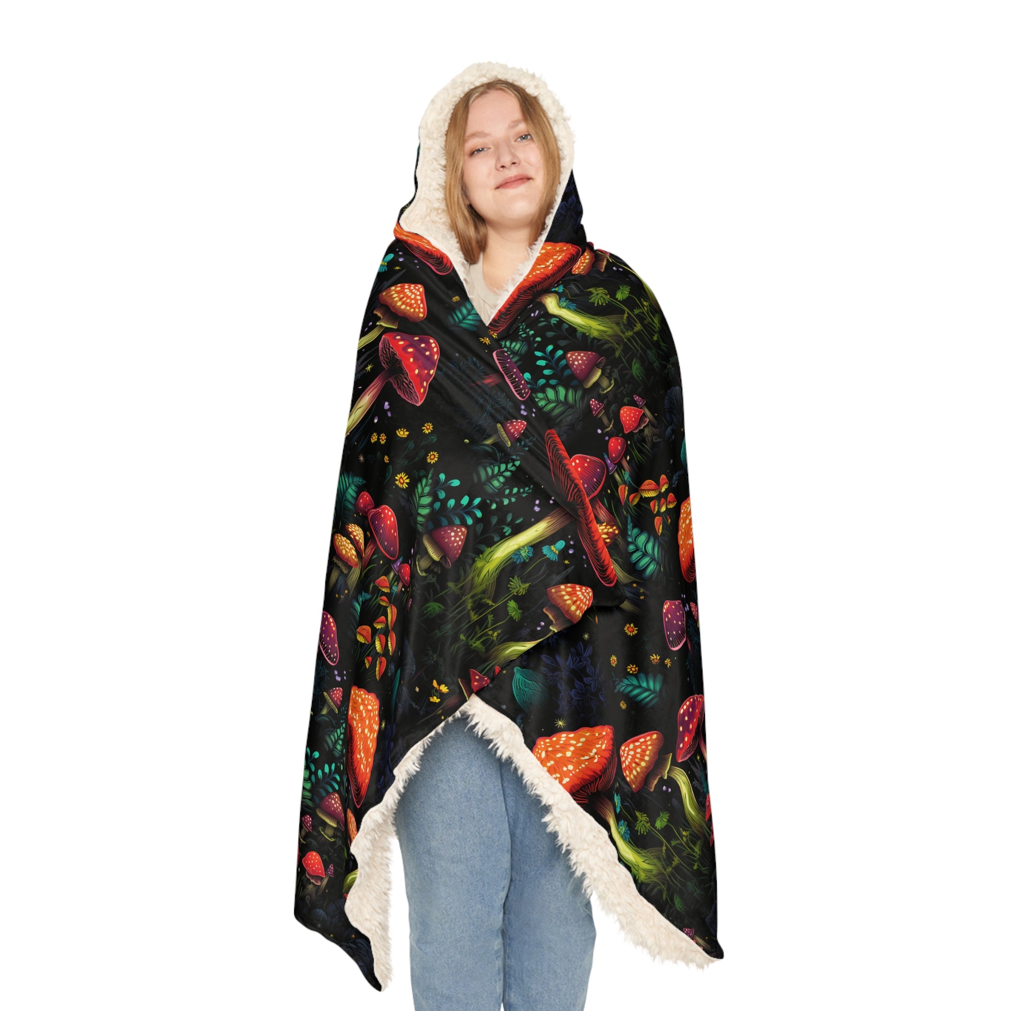 Psychedelic Fungi Frenzy Snuggle Blanket