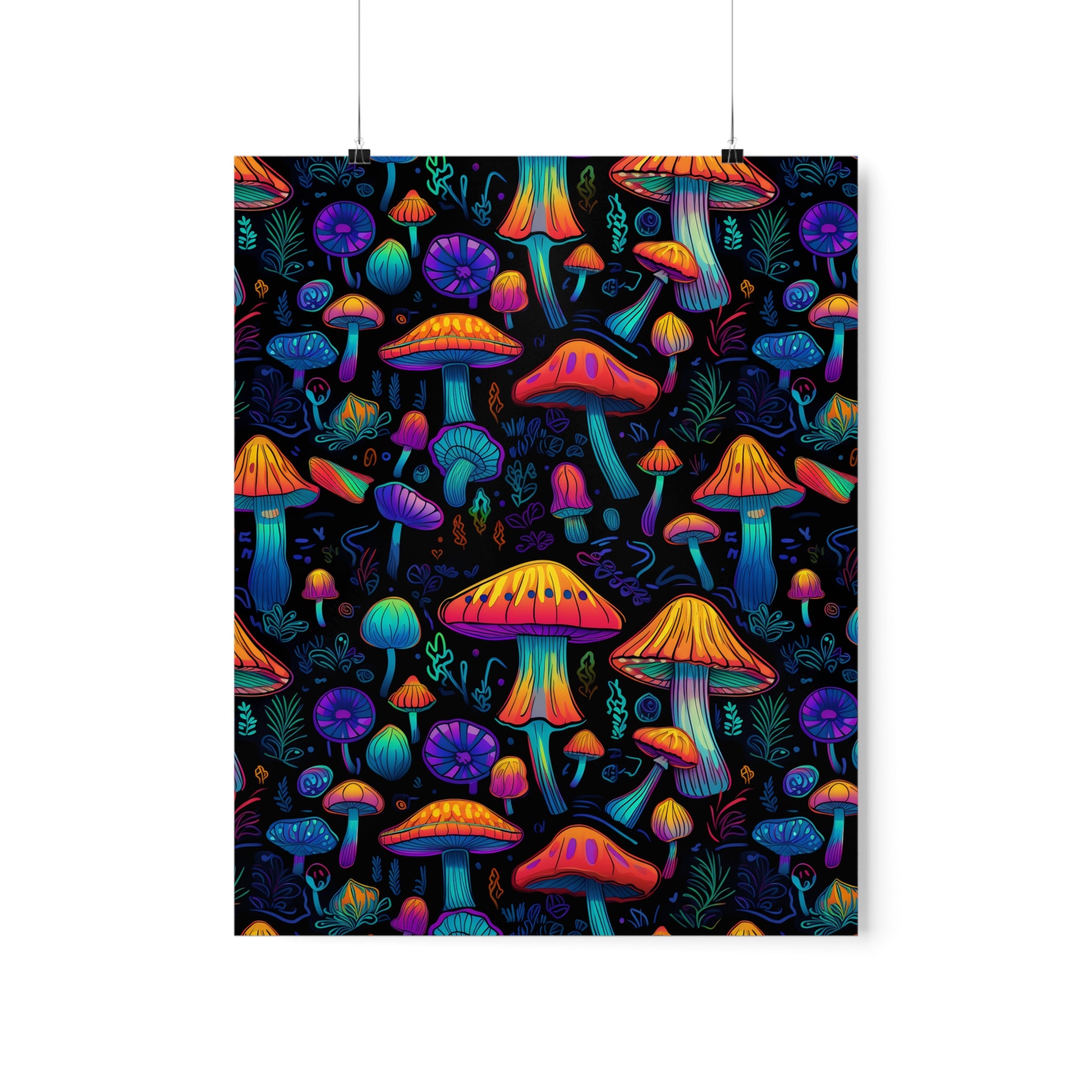 Neon Nostalgia Fungi Premium Matte Poster