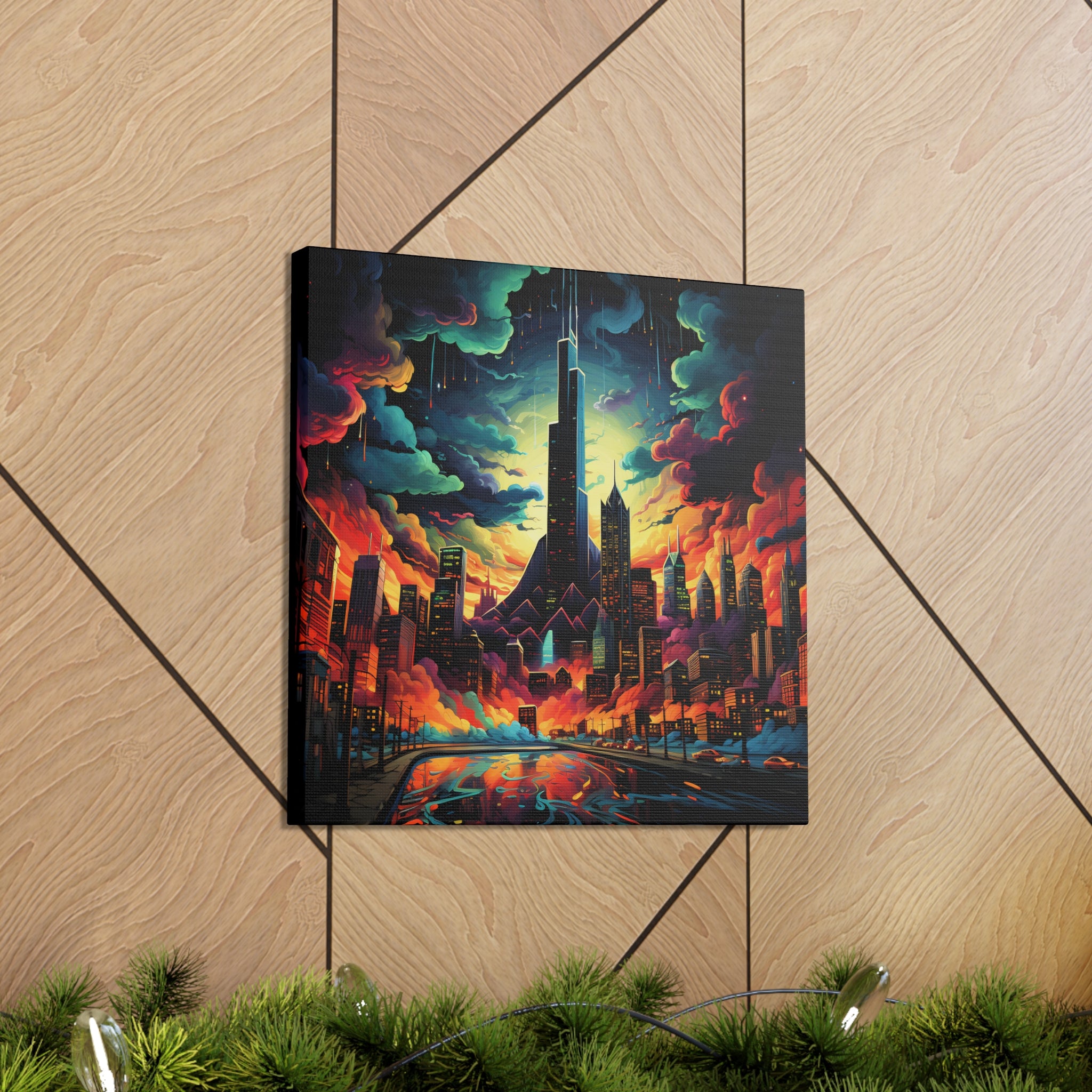 Psychedelic Metropolis Canvas Print Art