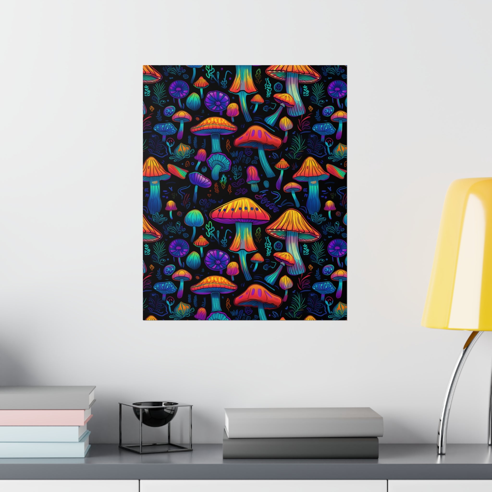 Neon Nostalgia Fungi Premium Matte Poster