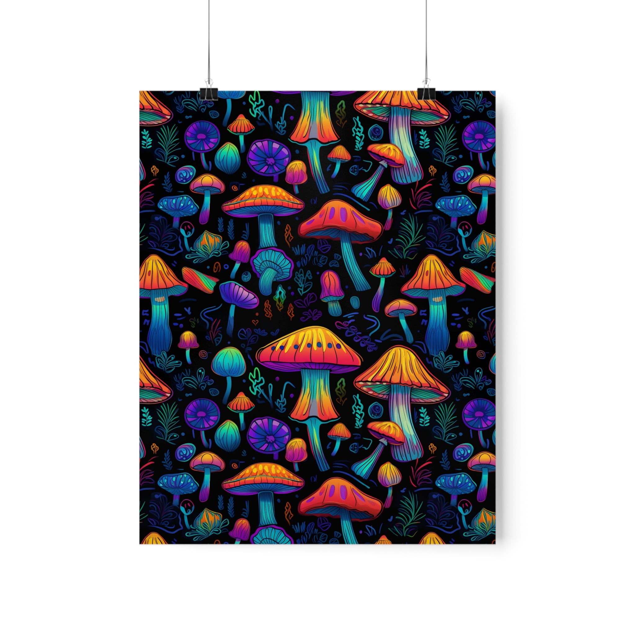 Neon Nostalgia Fungi Premium Matte Poster