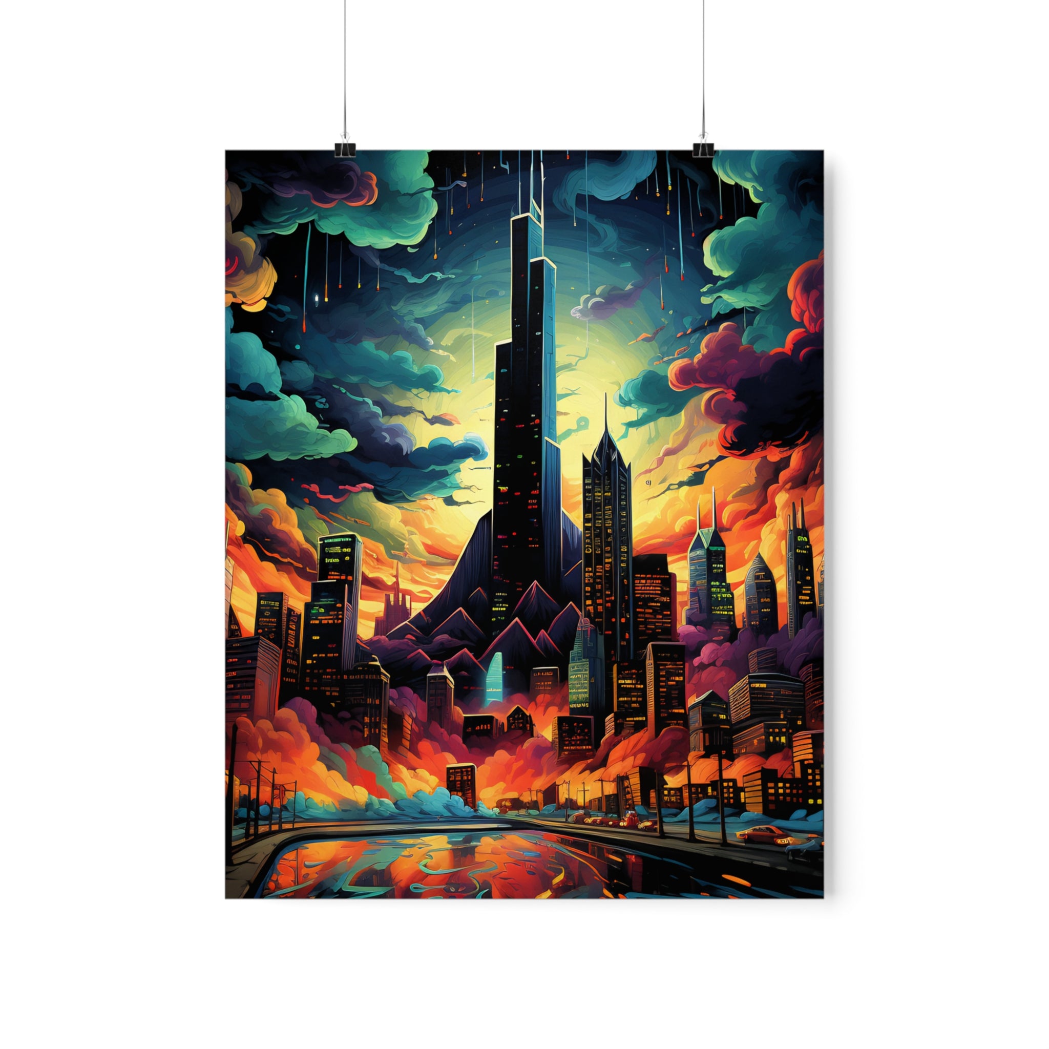 Psychedelic Metropolis Premium Matte Poster