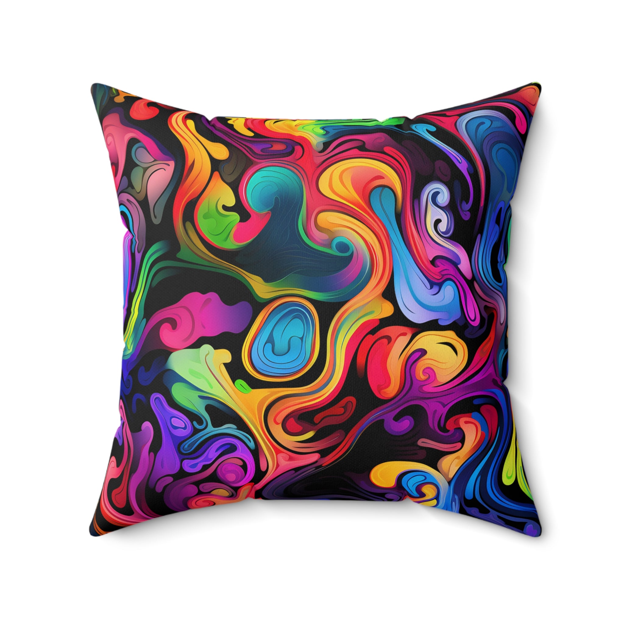 Psychedelic Whirlwind Square Pillow