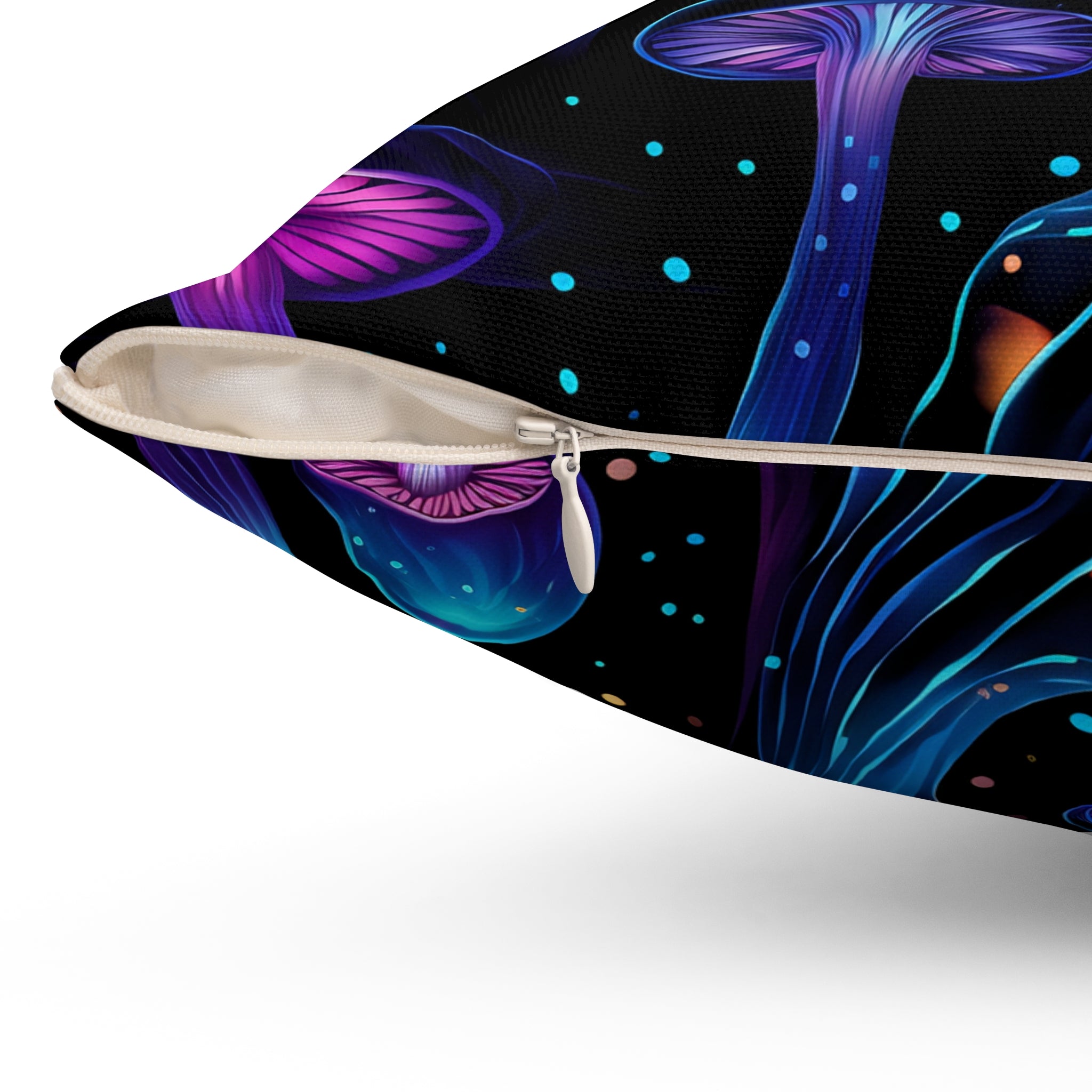 Electric Mushroom Dream Square Pillow