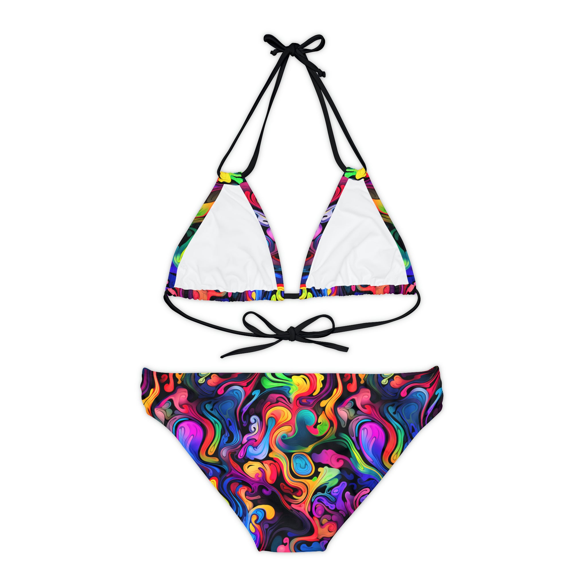 Psychedelic Whirlwind Strap Bikini Set