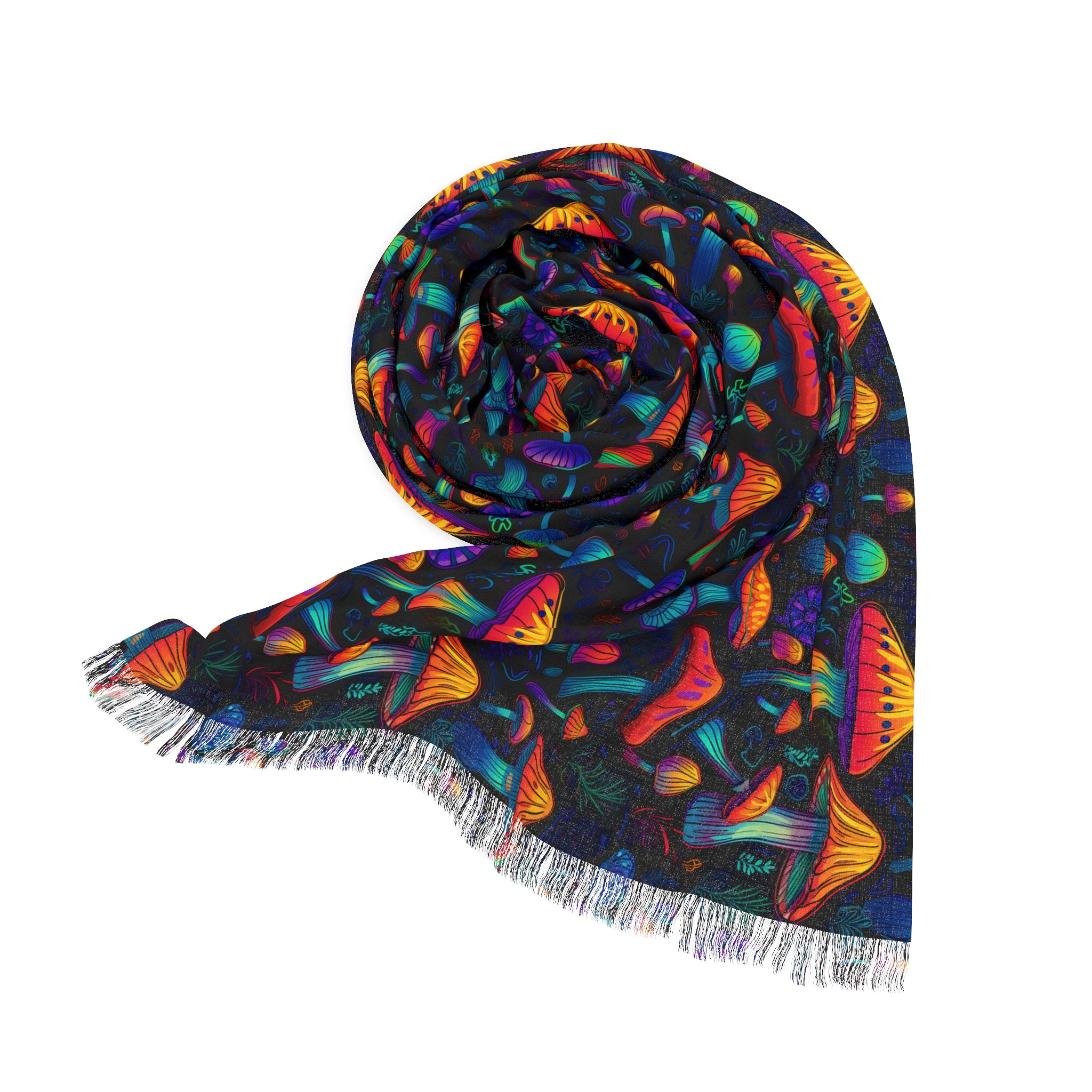 Neon Nostalgia Fungi Light Rave Scarf