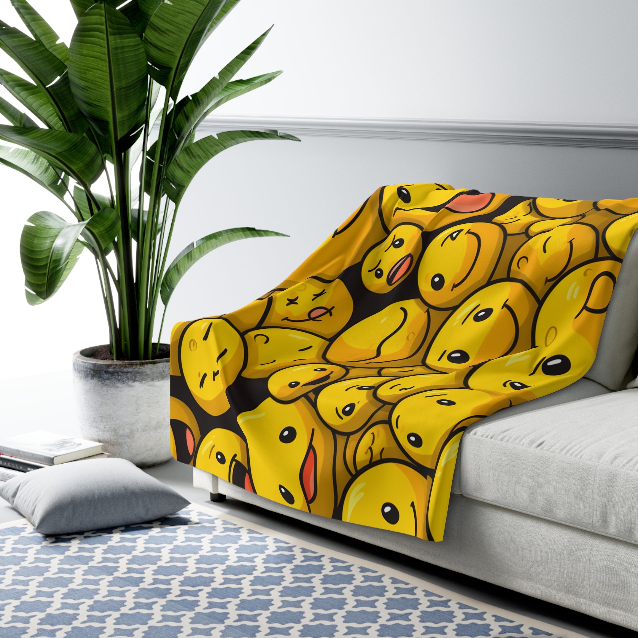 Smiley Shuffle Fleece Blanket