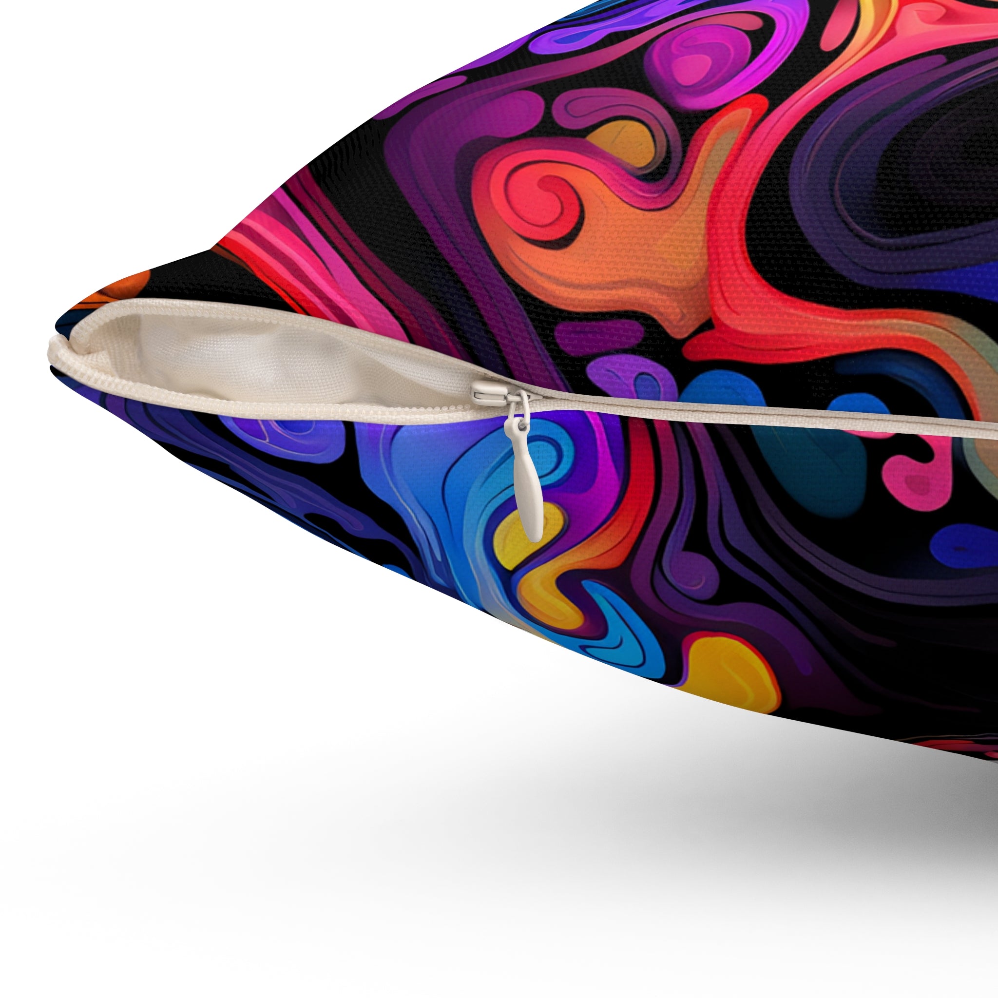 Psychedelic Whirlwind Square Pillow