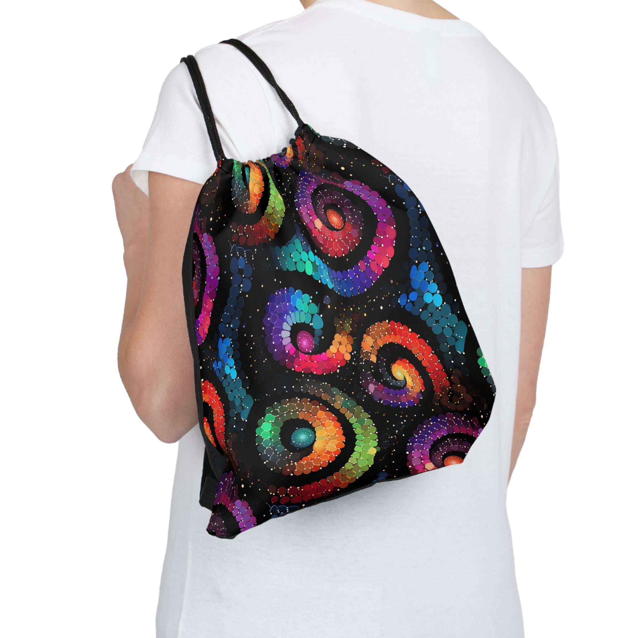 Swirling Serenade Drawstring Bag