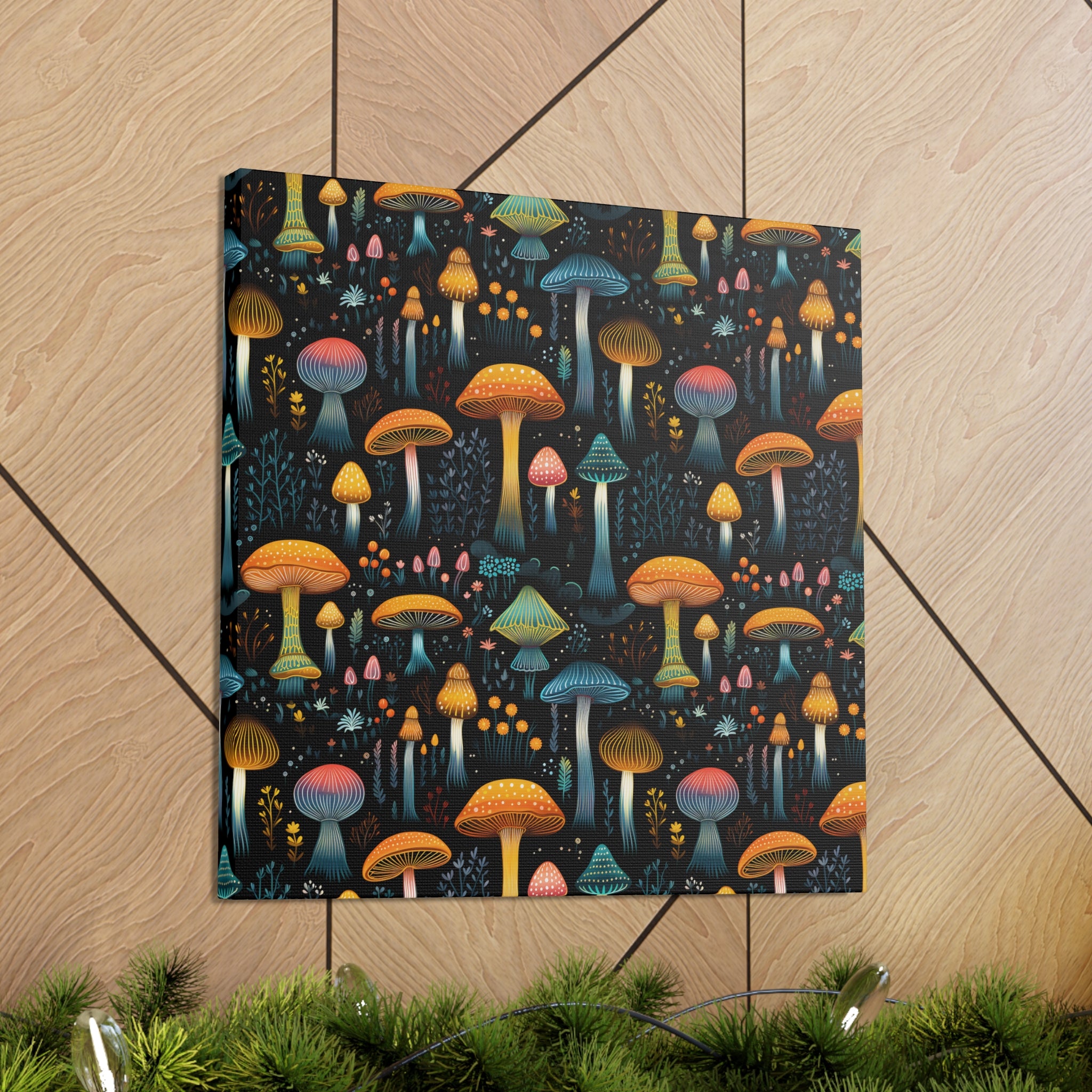 Hypnotic Fungal Fantasy Canvas Print Art