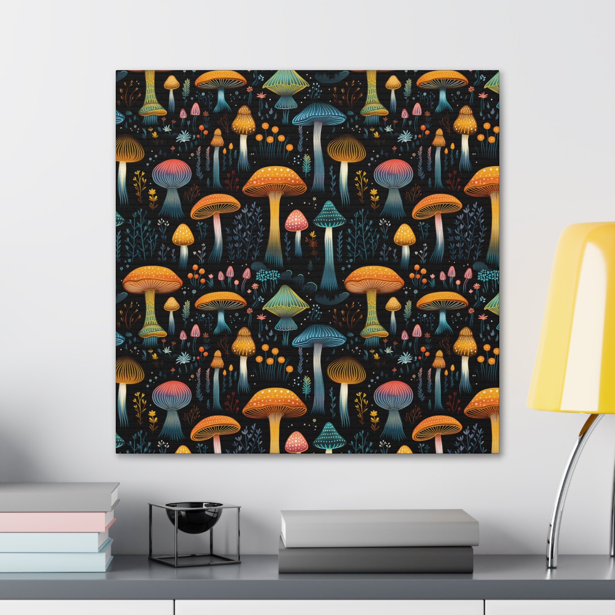 Hypnotic Fungal Fantasy Canvas Print Art