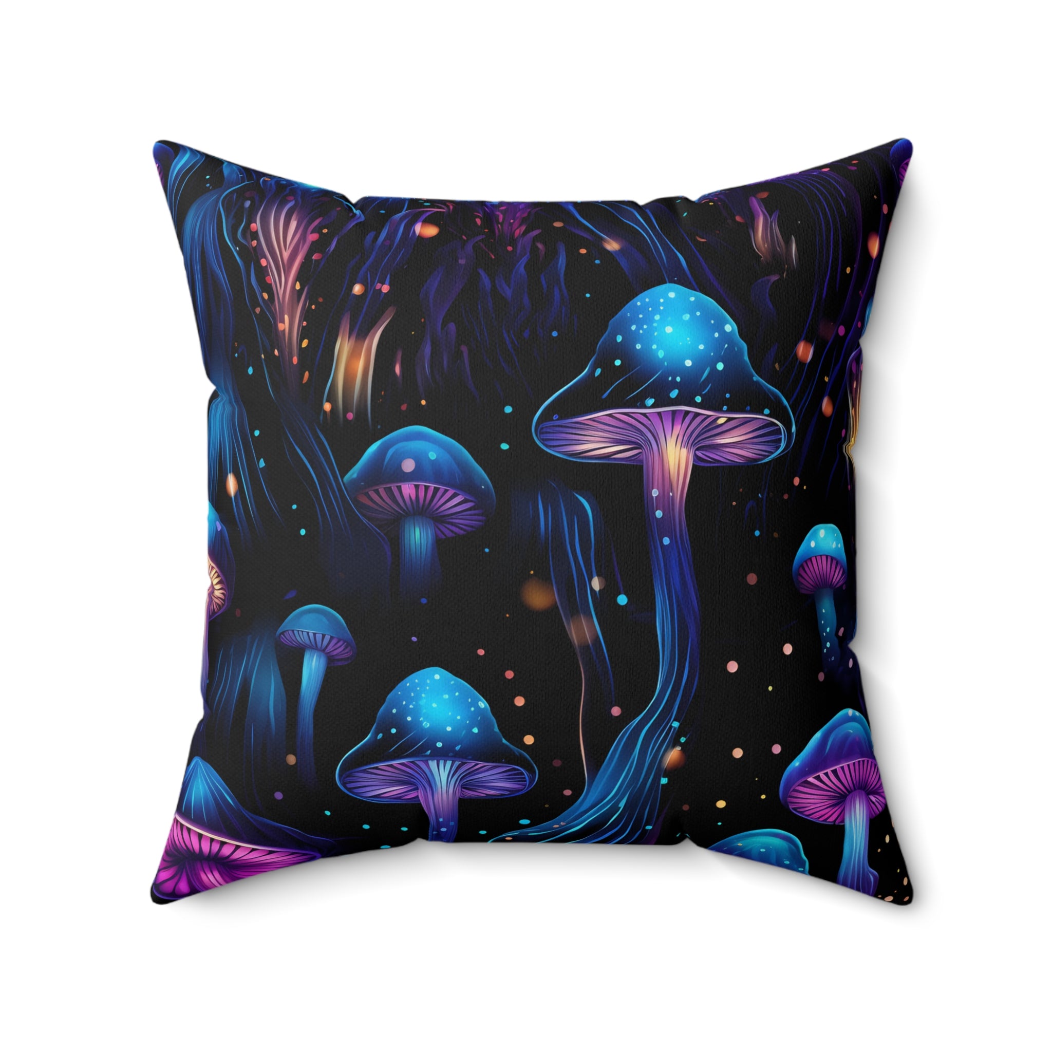 Electric Mushroom Dream Square Pillow