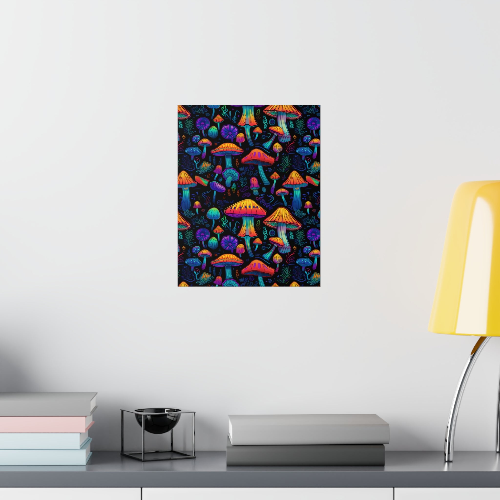 Neon Nostalgia Fungi Premium Matte Poster