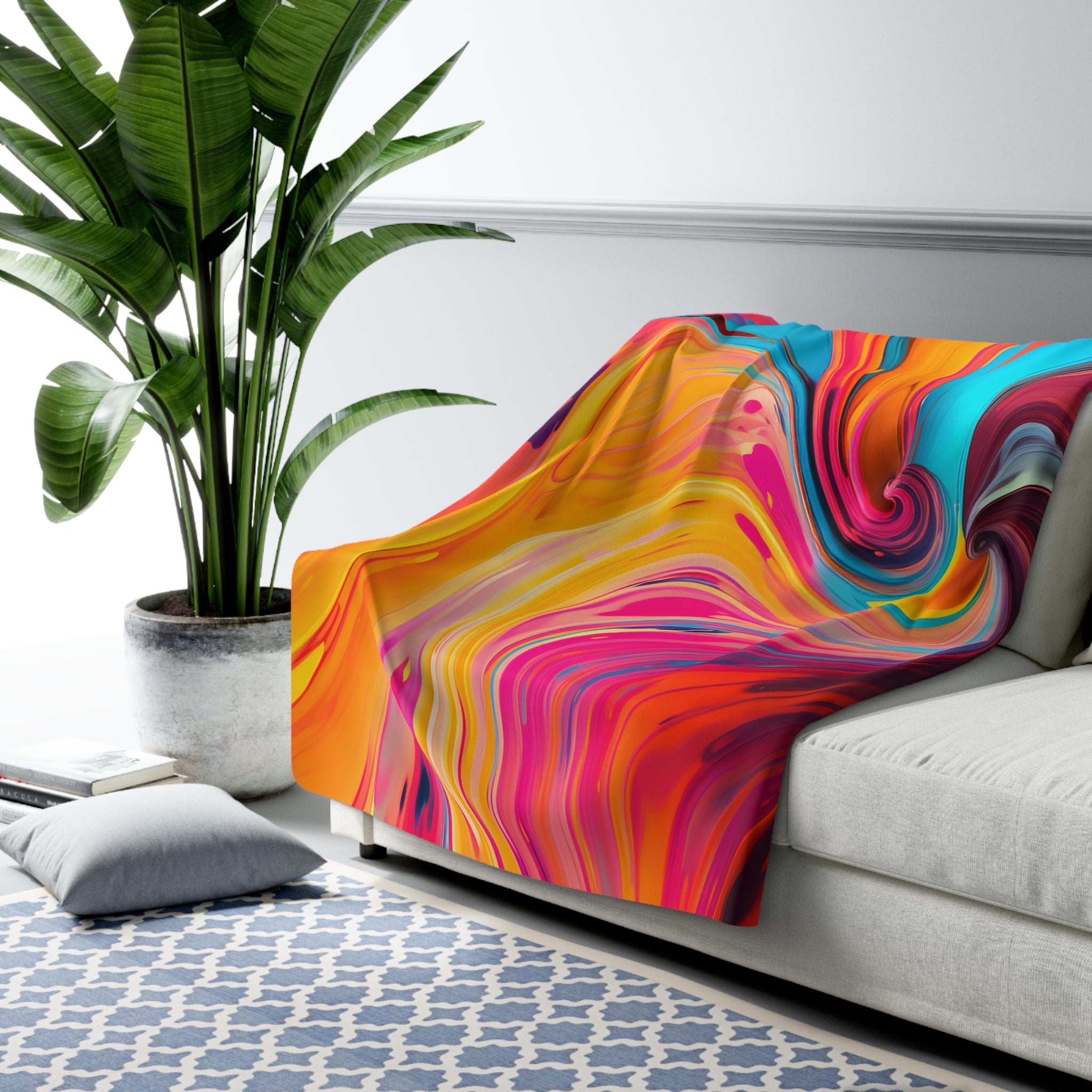 Psychedelic Swirls Fleece Blanket