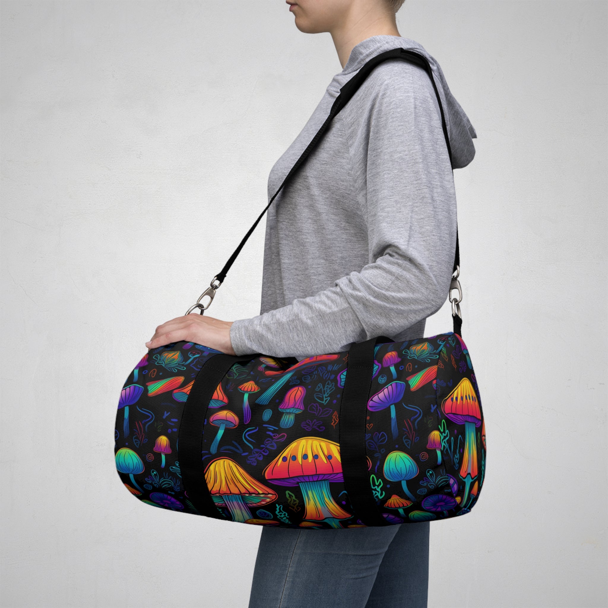 Neon Nostalgia Fungi Duffel Bag