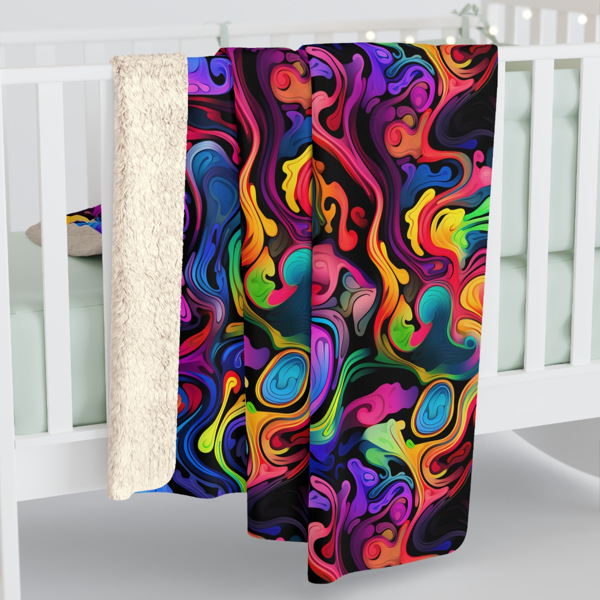 Psychedelic Whirlwind Fleece Blanket