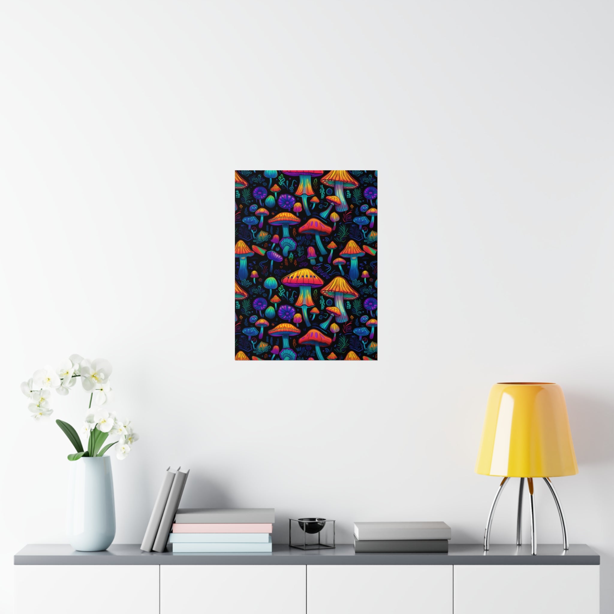 Neon Nostalgia Fungi Premium Matte Poster