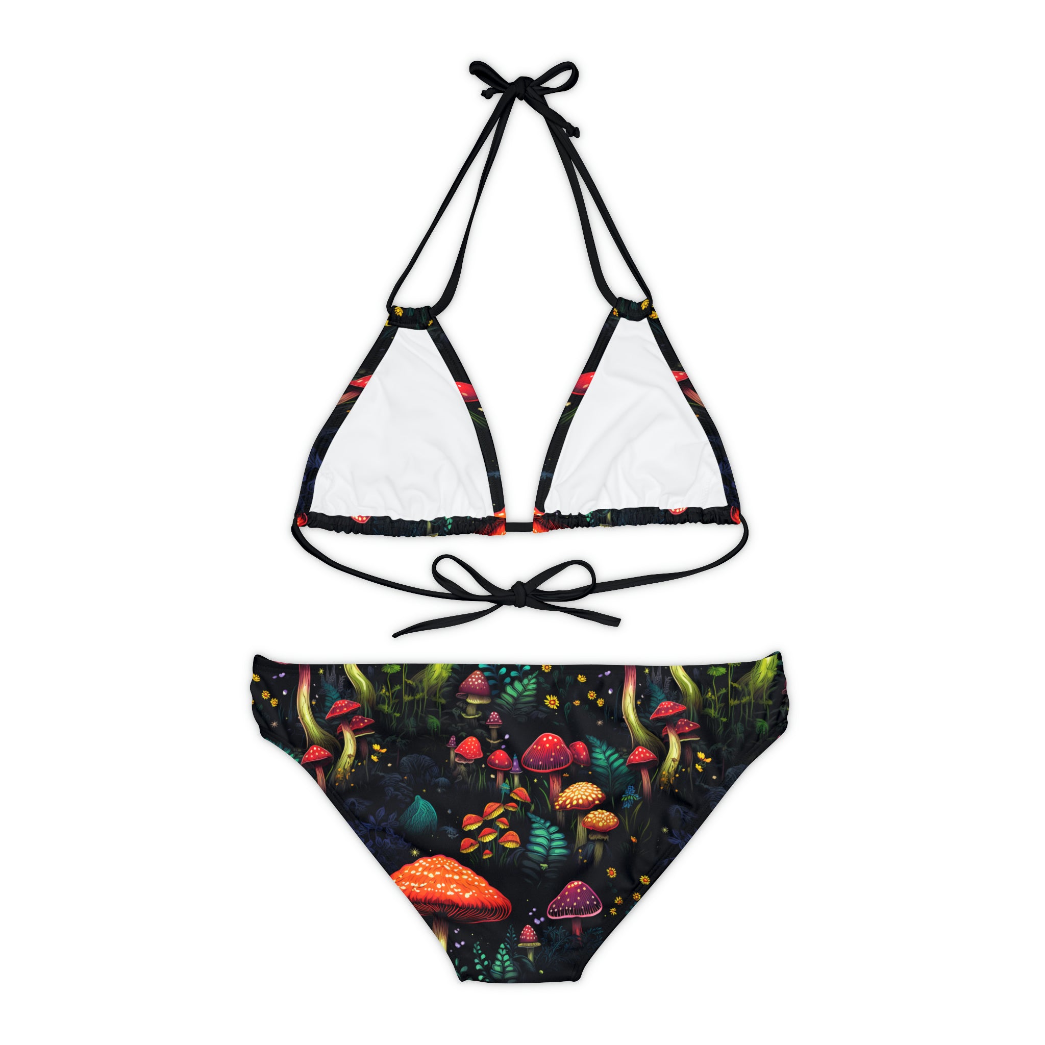 Psychedelic Fungi Frenzy Strap Bikini Set