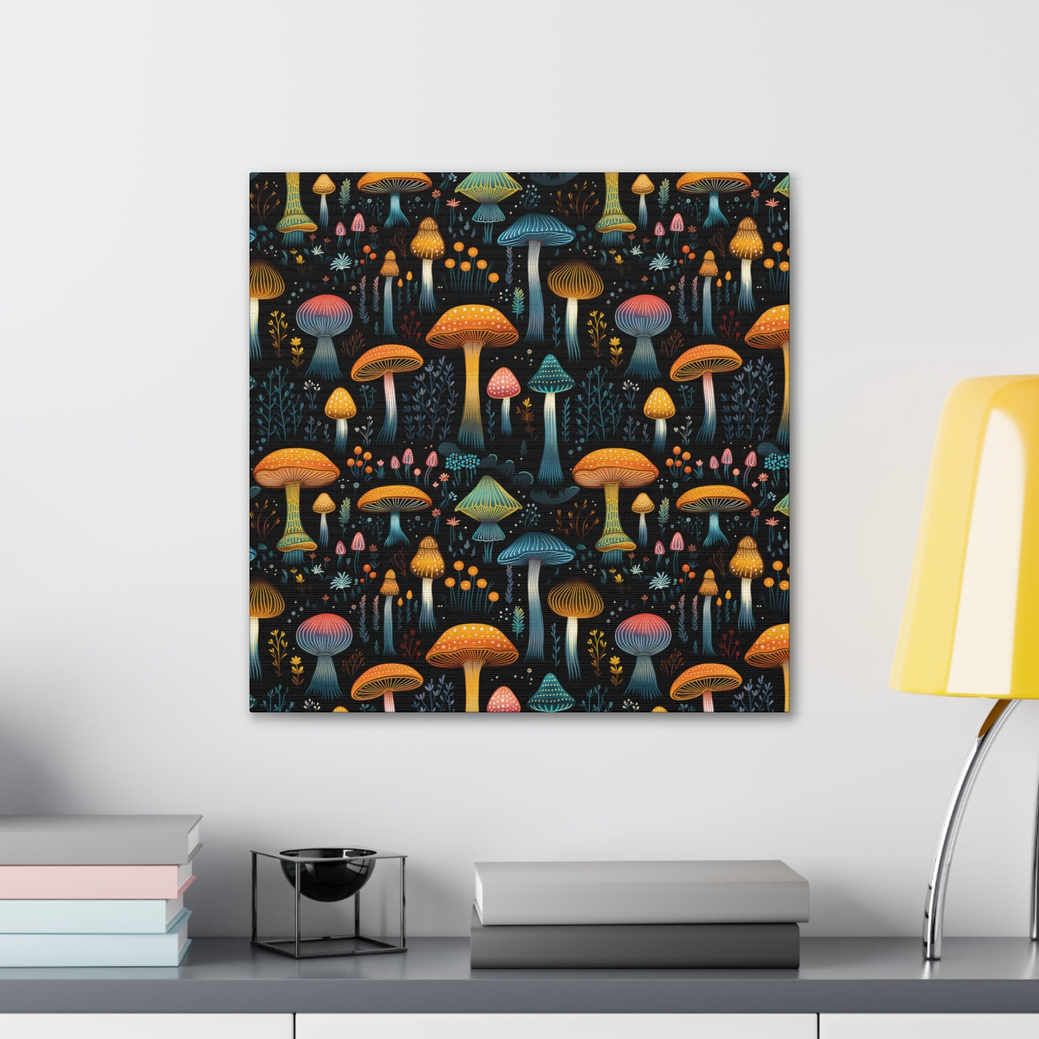 Hypnotic Fungal Fantasy Canvas Print Art