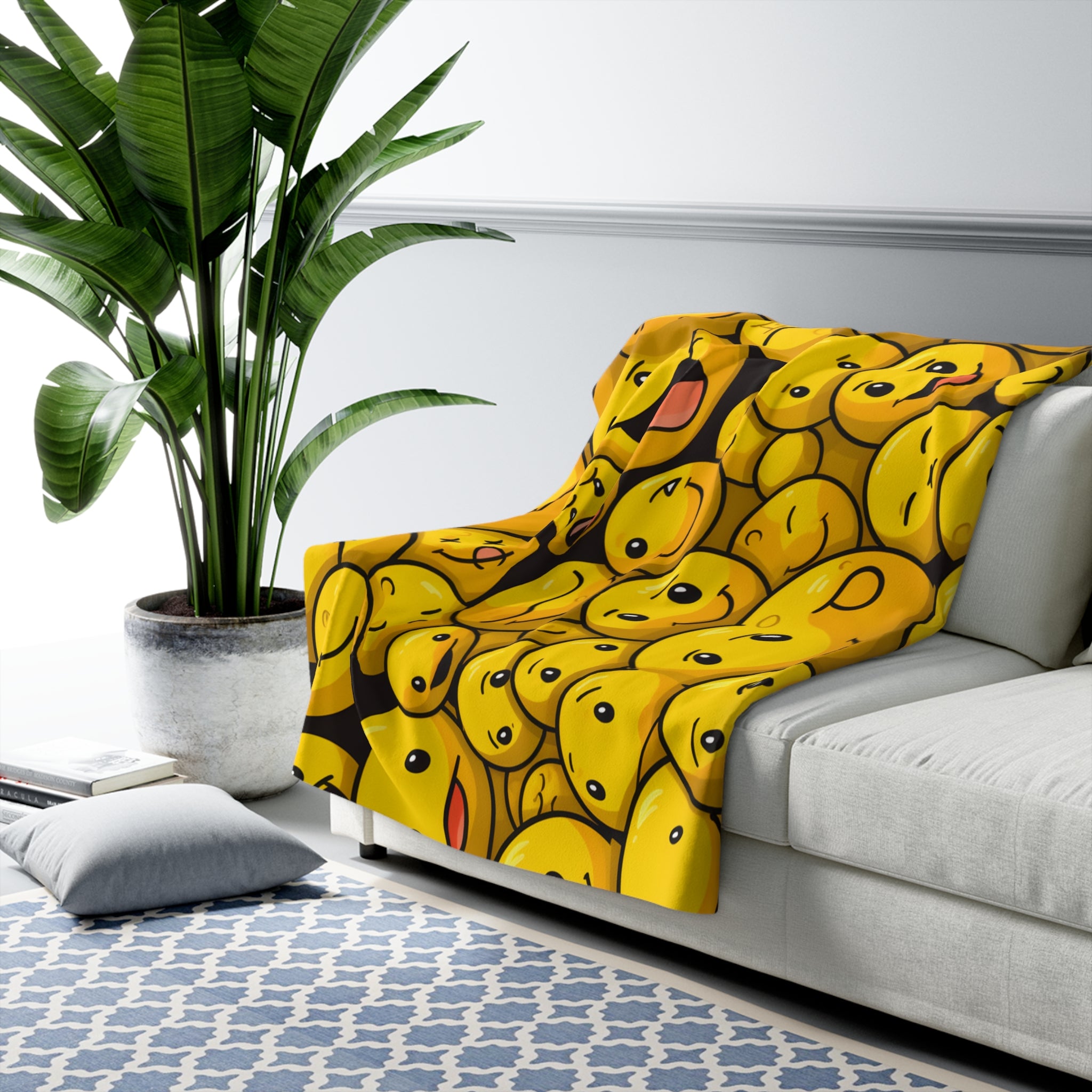 Smiley Shuffle Fleece Blanket