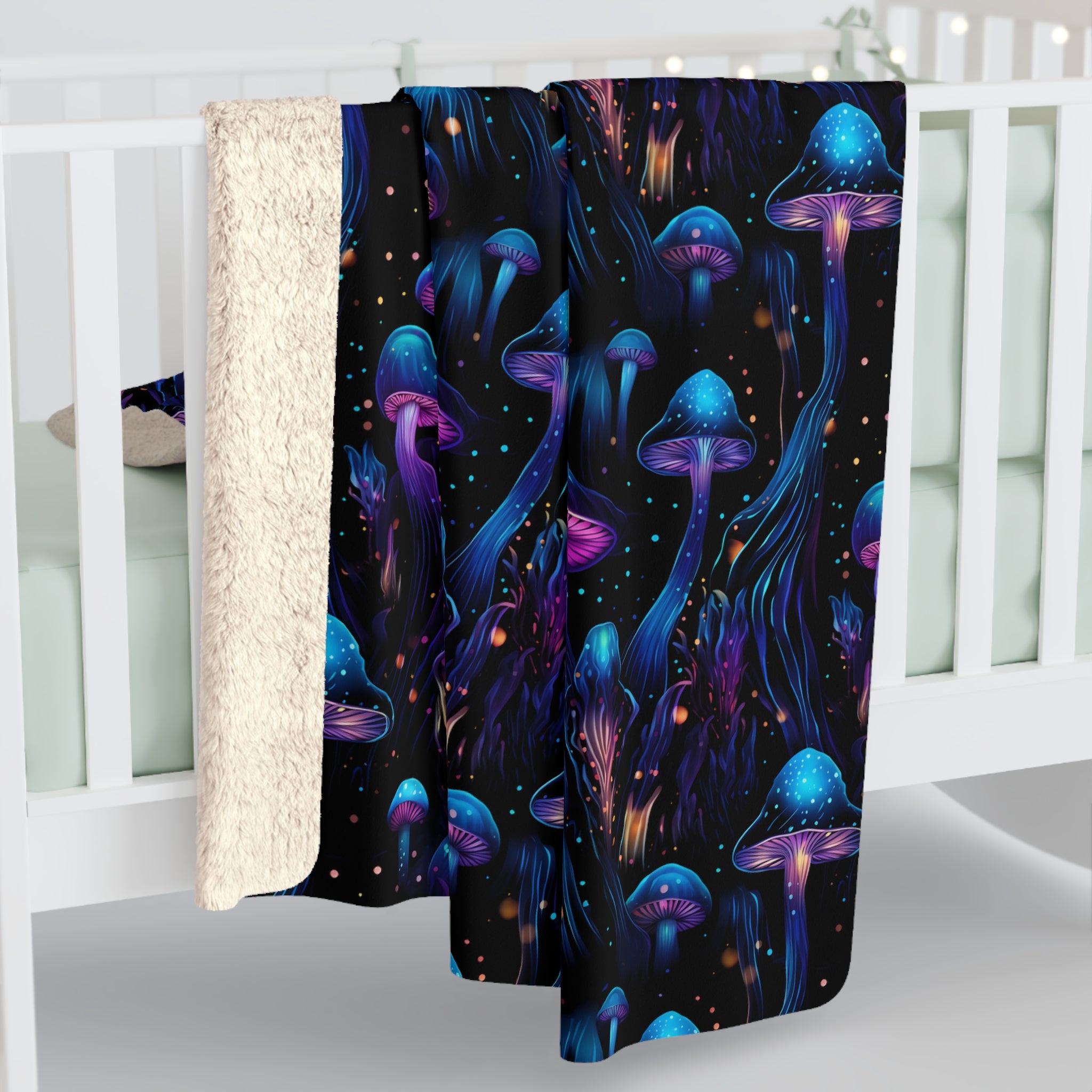 Electric Mushroom Dream Fleece Blanket