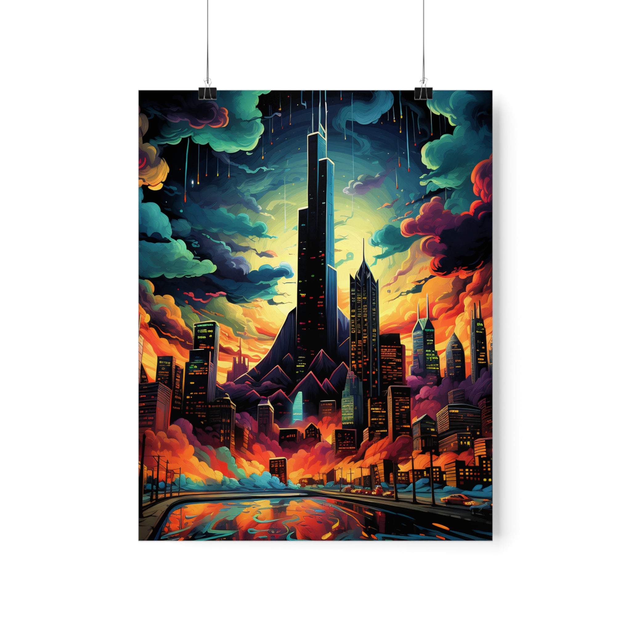 Psychedelic Metropolis Premium Matte Poster