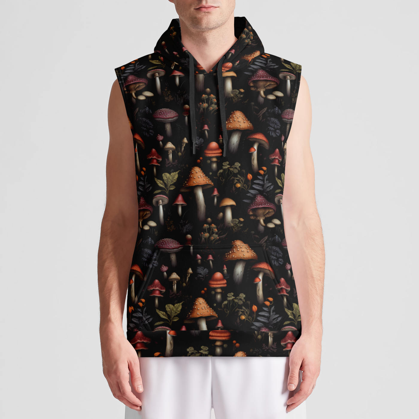 Trippy Toadstools Sleeveless Pullover Hoodie