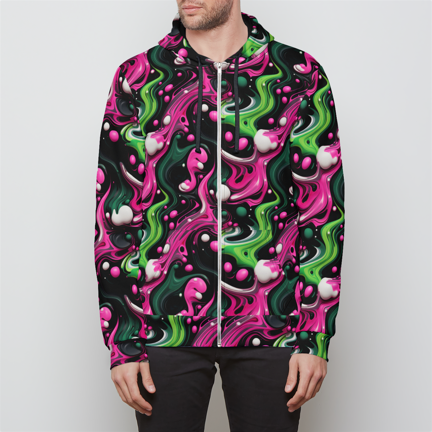 Luminescent Labyrinth Unisex Zip-Up Hoodie