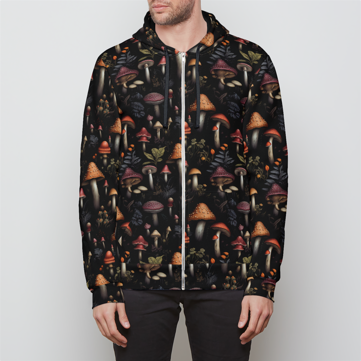 Trippy Toadstools Unisex Zip-Up Hoodie