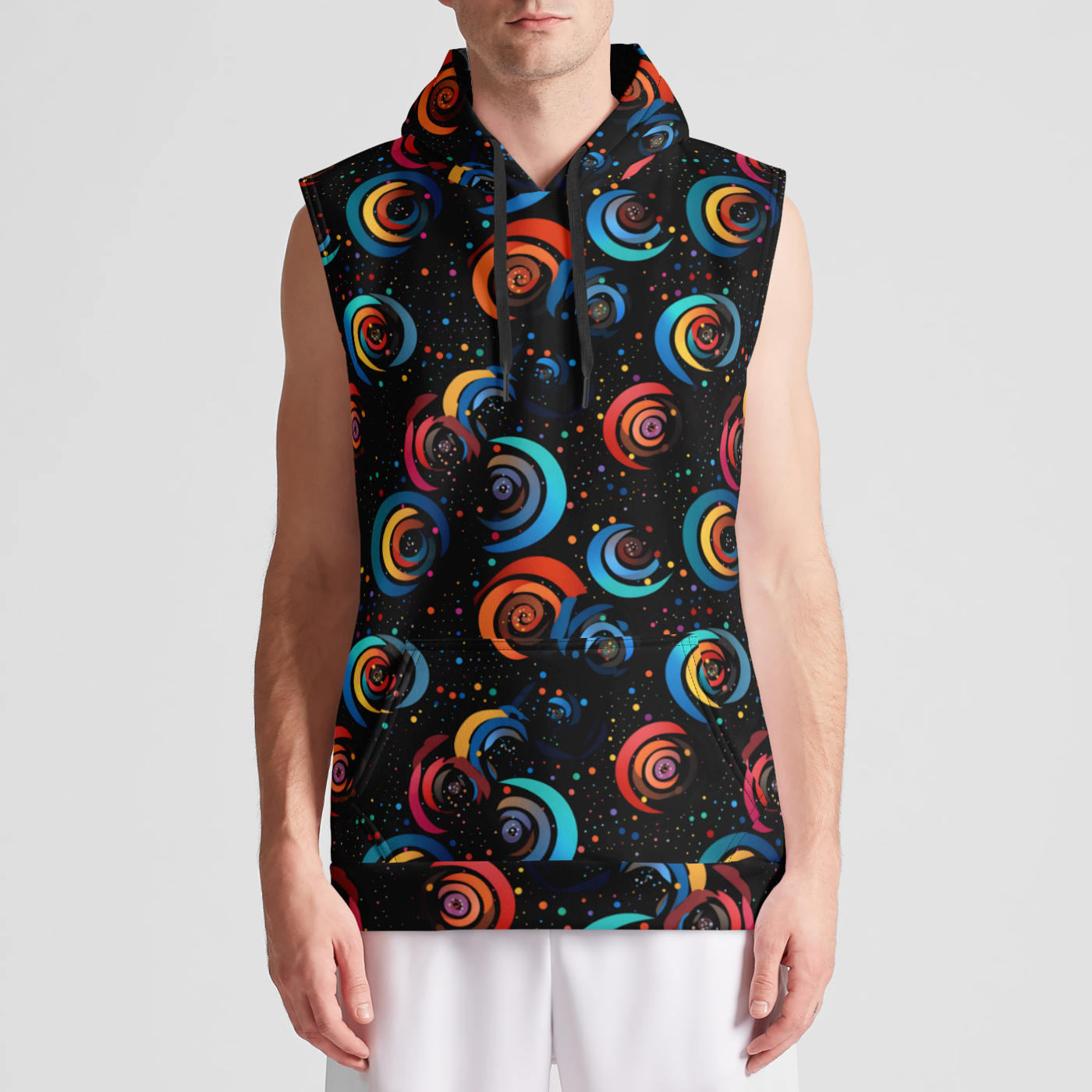 Spiral Spectrum Sleeveless Pullover Hoodie