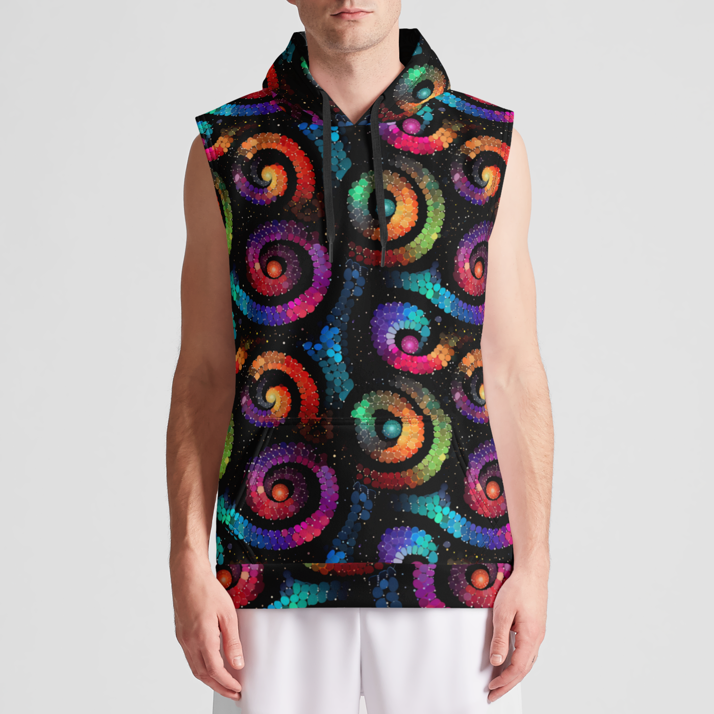 Swirling Serenade Sleeveless Pullover Hoodie