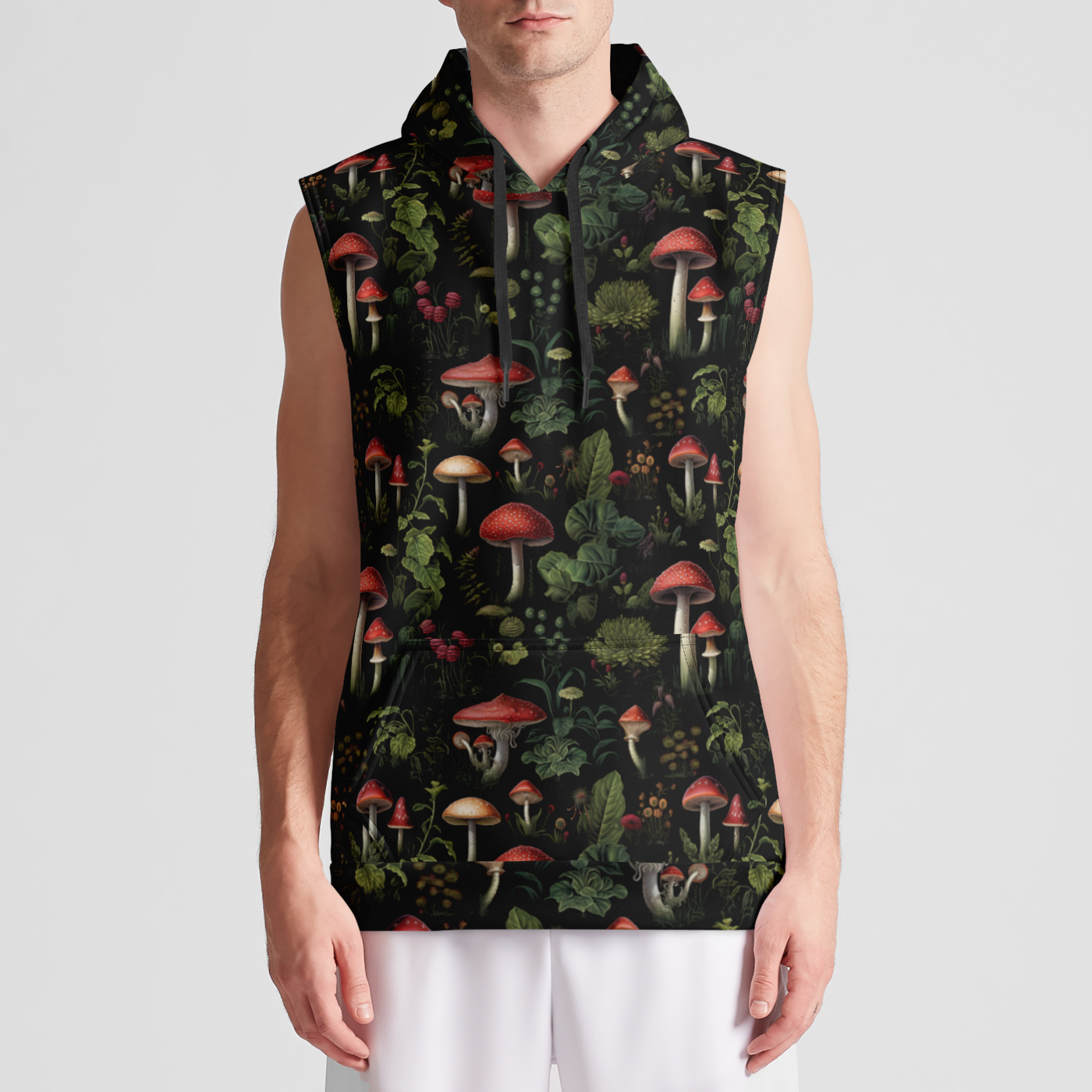 Psychedelic Pizzazz Caps Sleeveless Pullover Hoodie