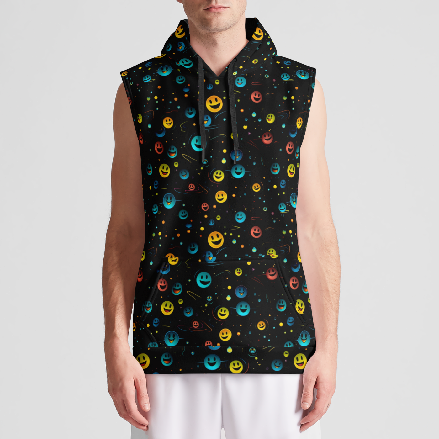 Smiley Salsa Sleeveless Pullover Hoodie