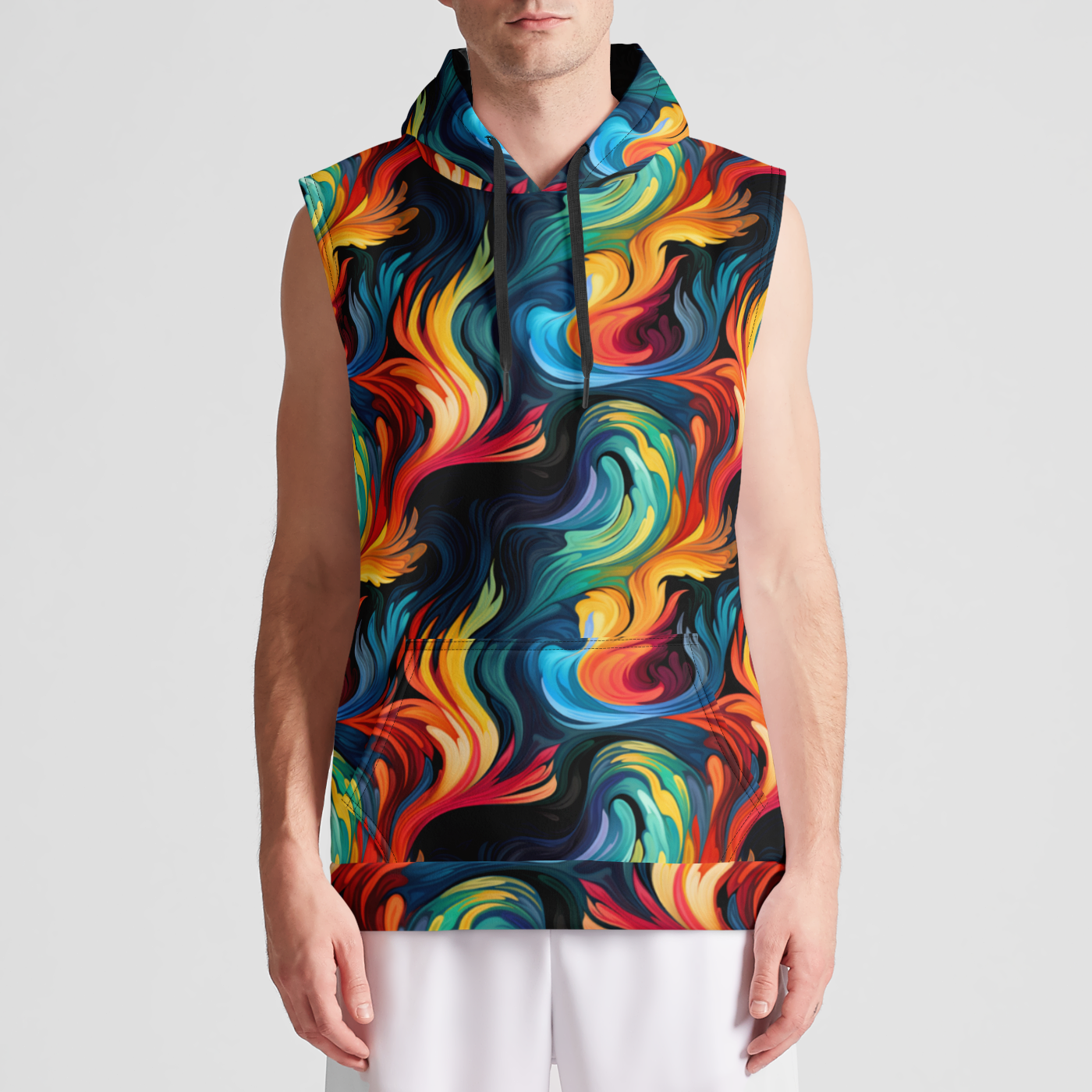 Technicolor Tranquility Sleeveless Pullover Hoodie