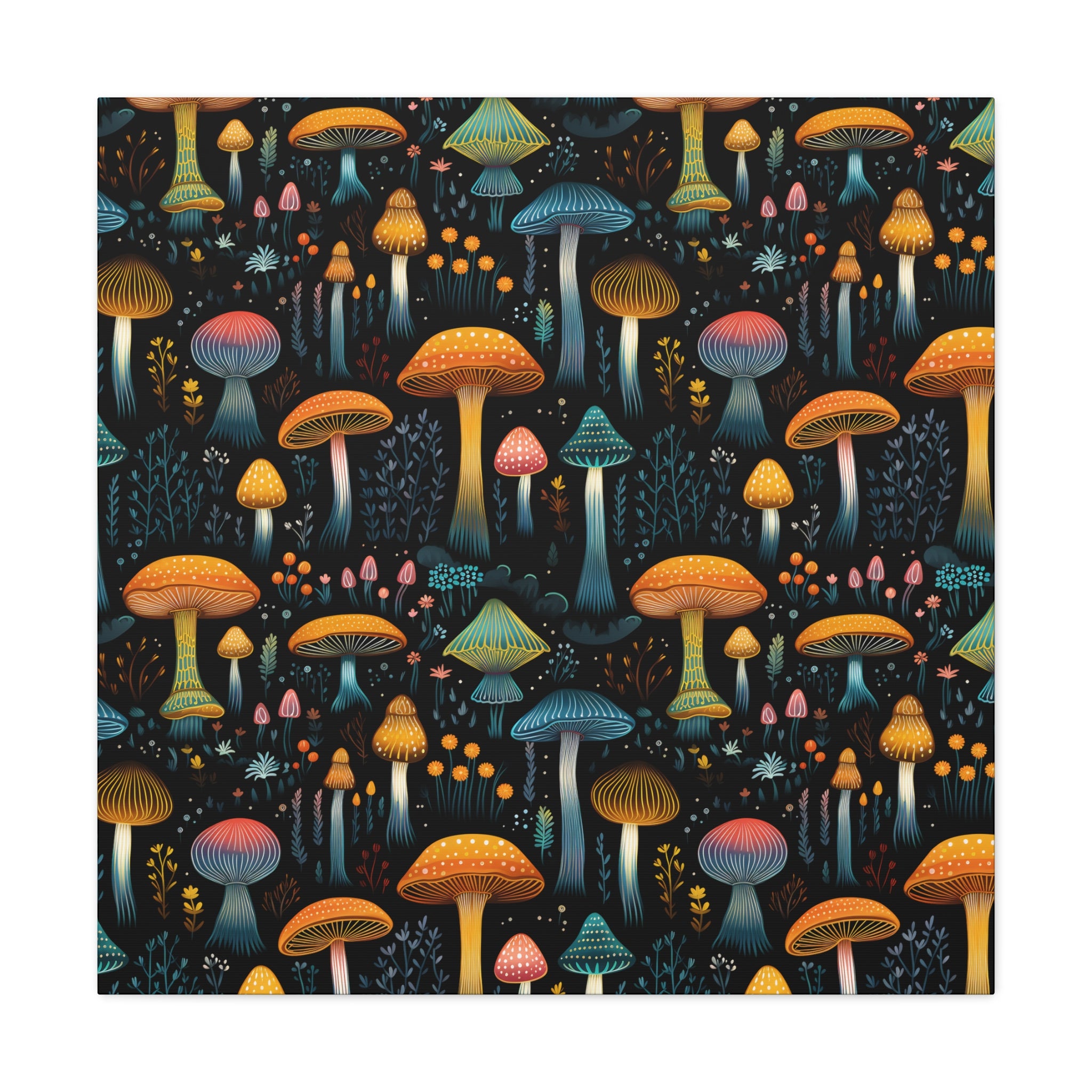 Hypnotic Fungal Fantasy Canvas Print Art