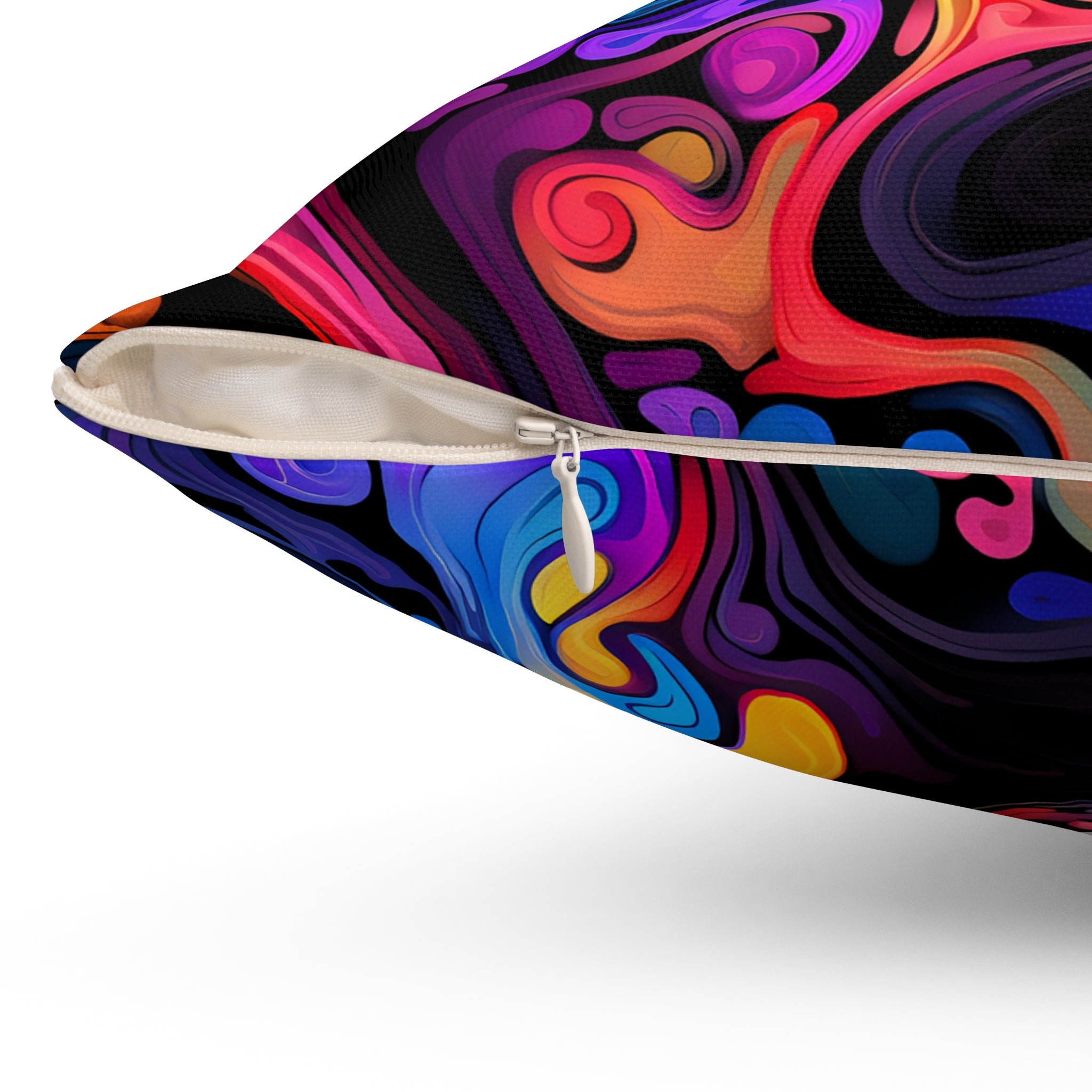 Psychedelic Whirlwind Square Pillow