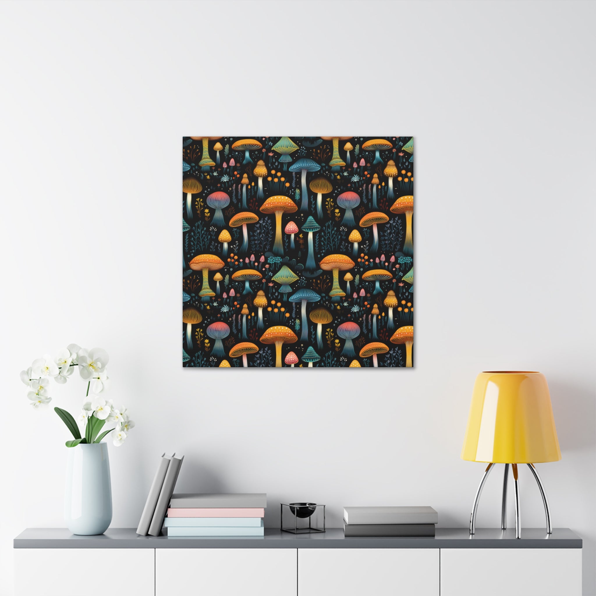 Hypnotic Fungal Fantasy Canvas Print Art