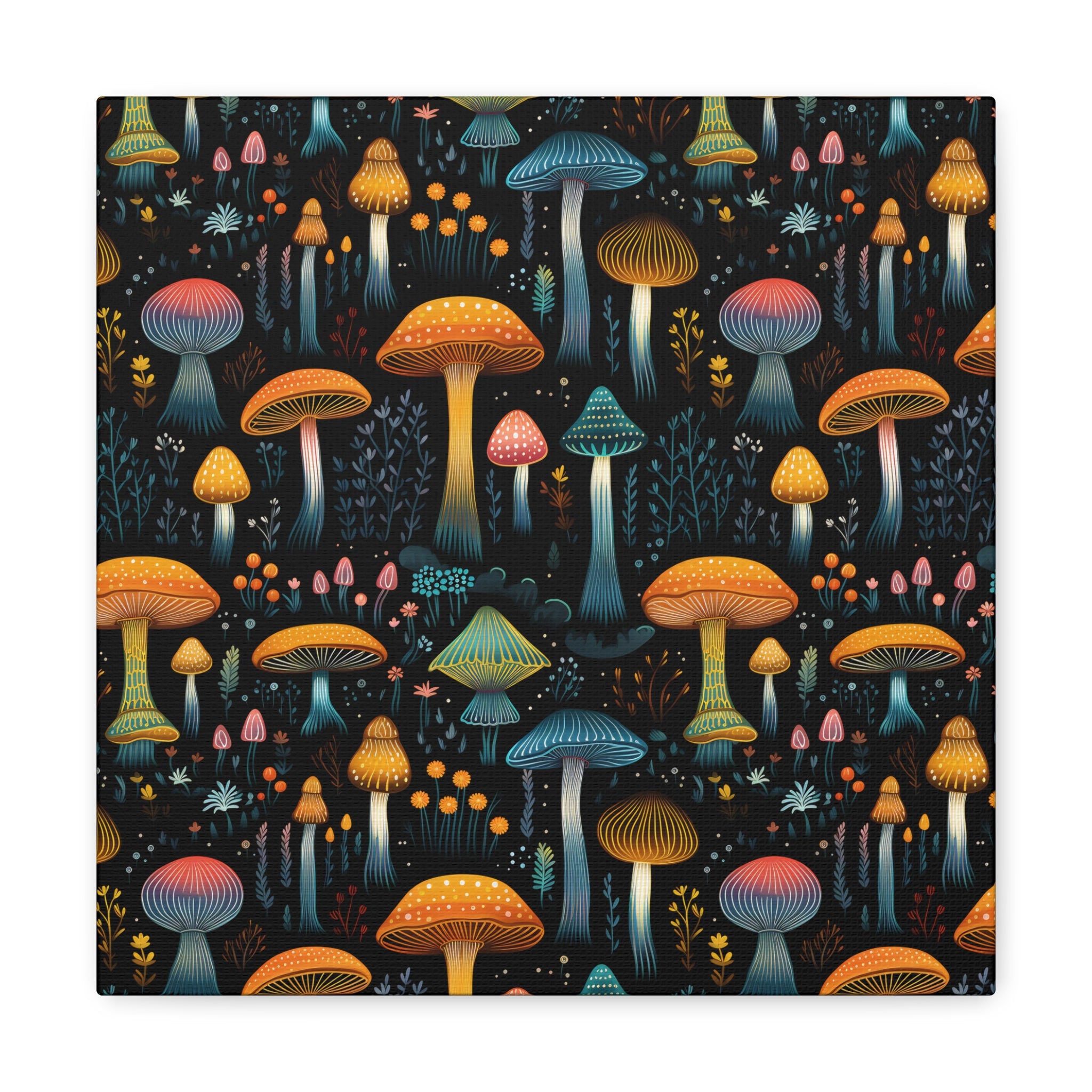 Hypnotic Fungal Fantasy Canvas Print Art