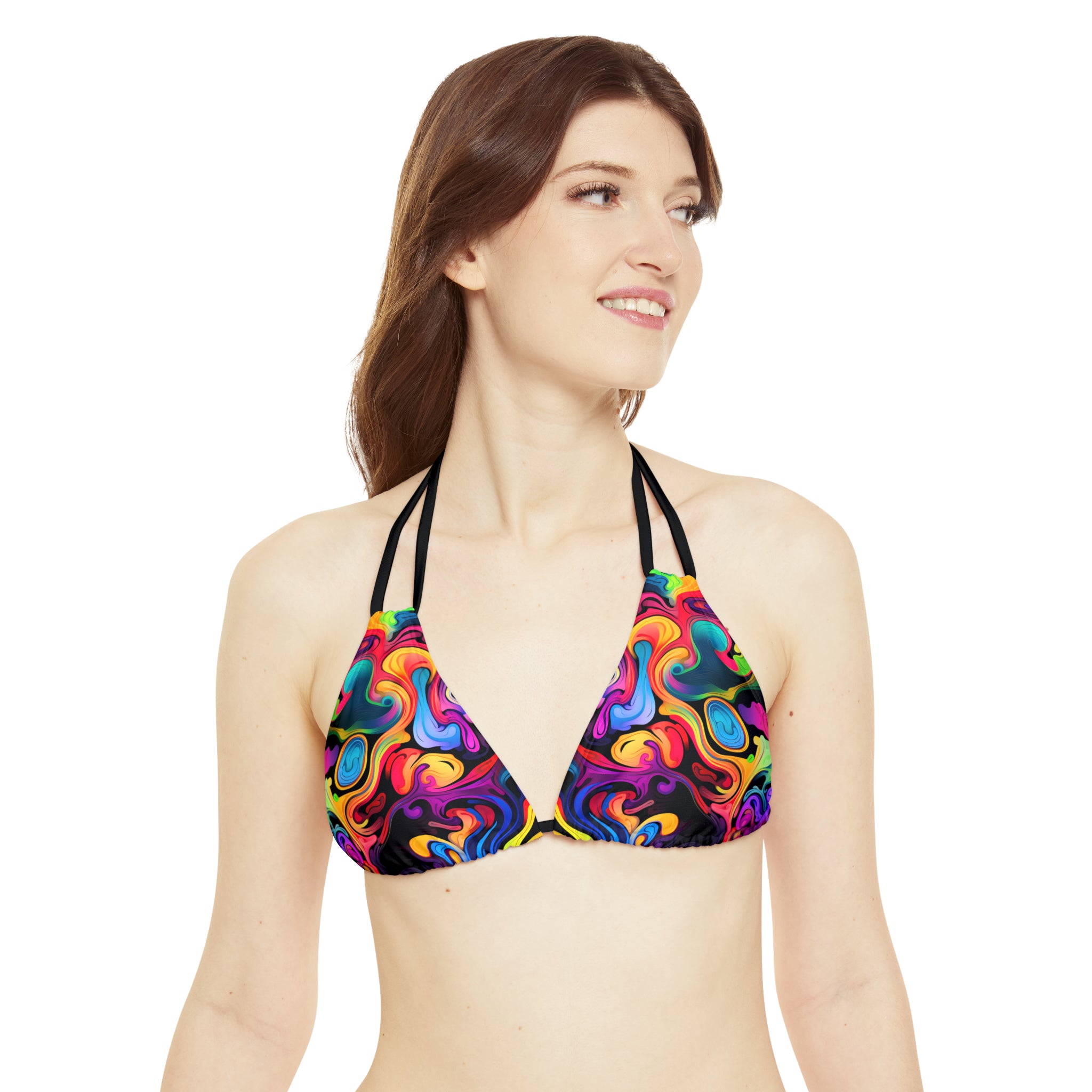 Psychedelic Whirlwind Strap Bikini Set