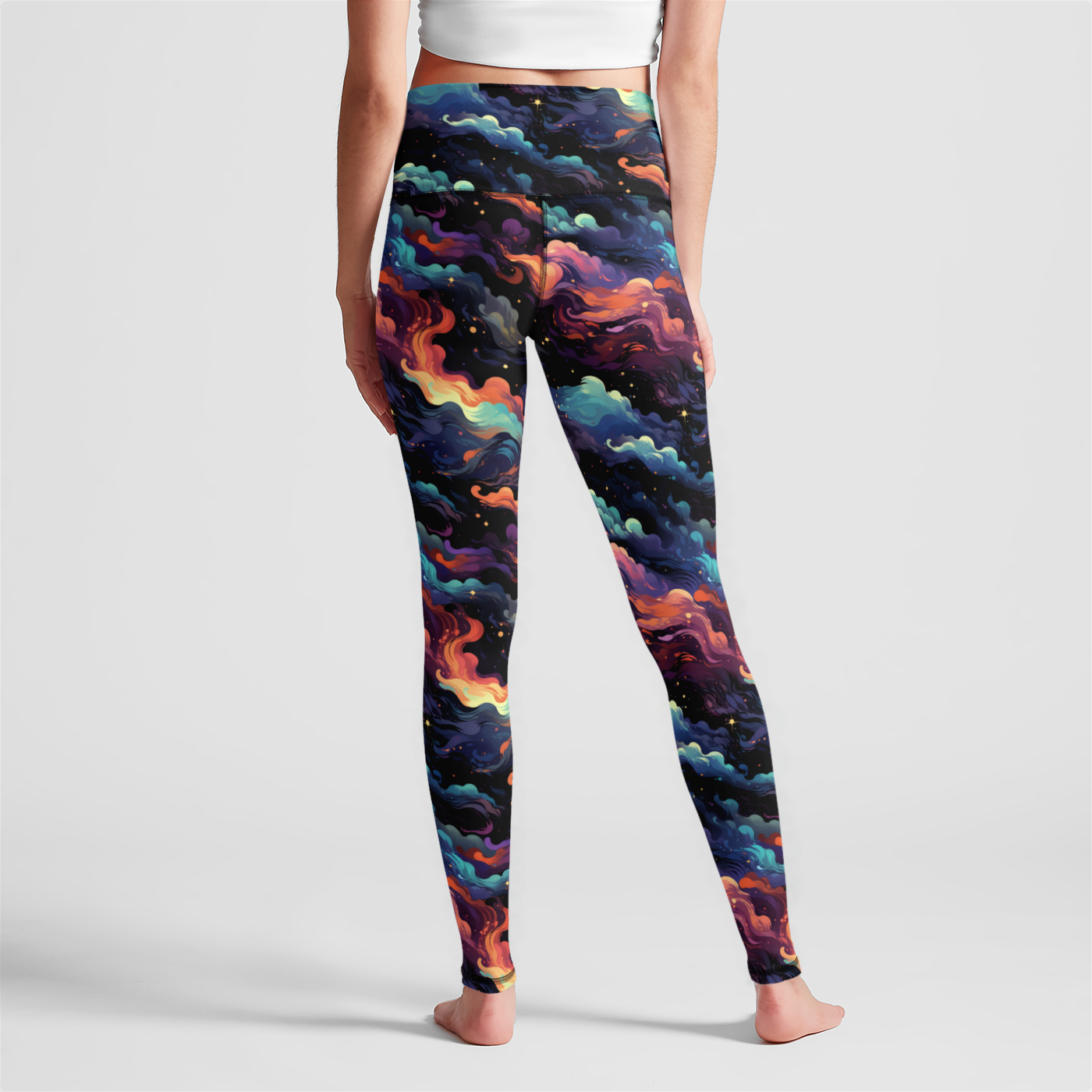 Chromatic Clouds High Waist Leggings