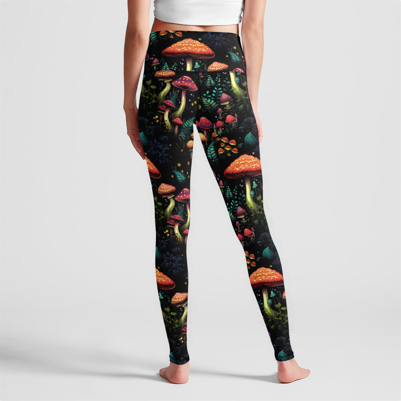 Psychedelic Fungi Frenzy High Waist Leggings