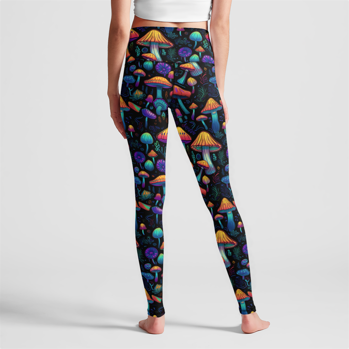 Neon Nostalgia Fungi High Waist Leggings