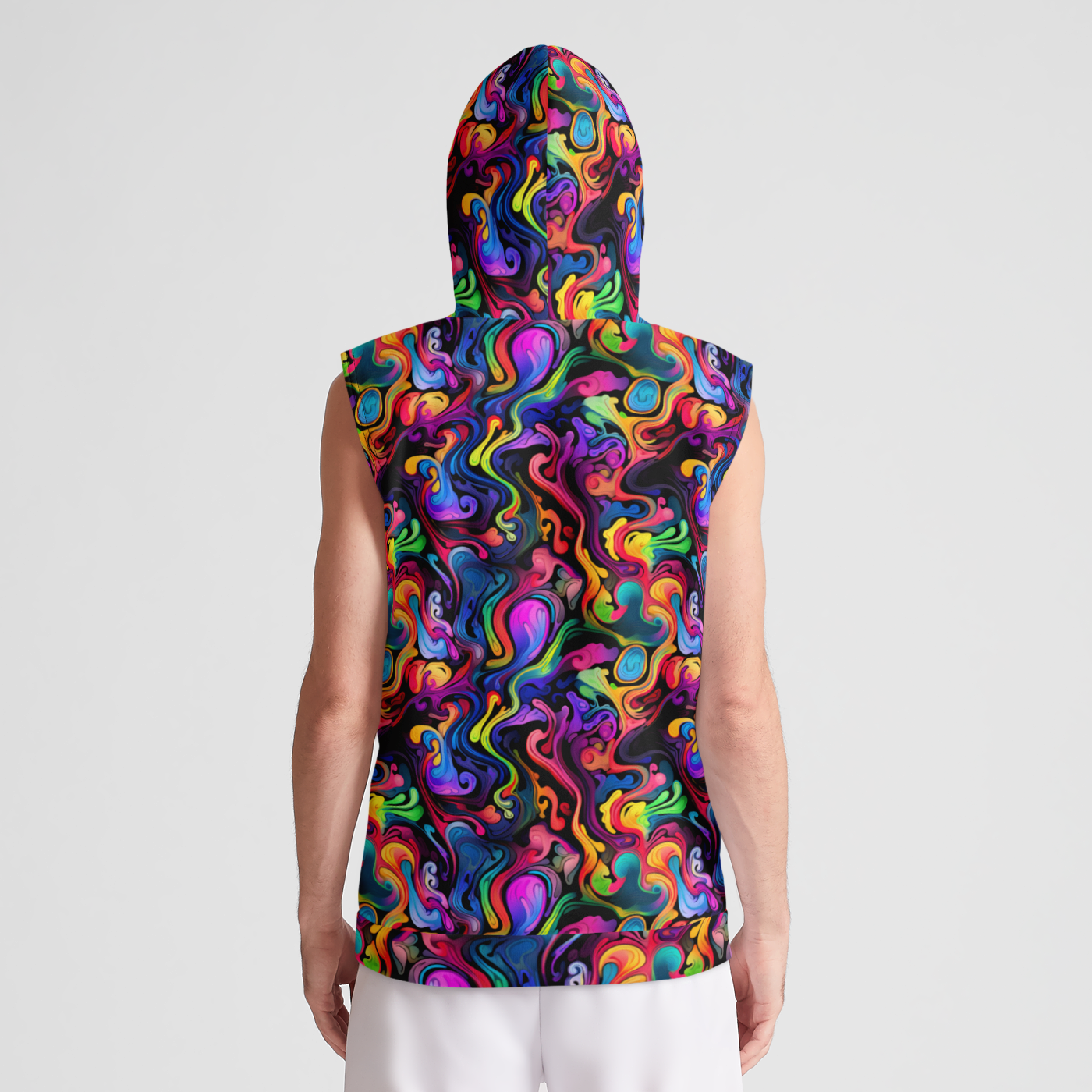 Psychedelic Whirlwind Sleeveless Pullover Hoodie