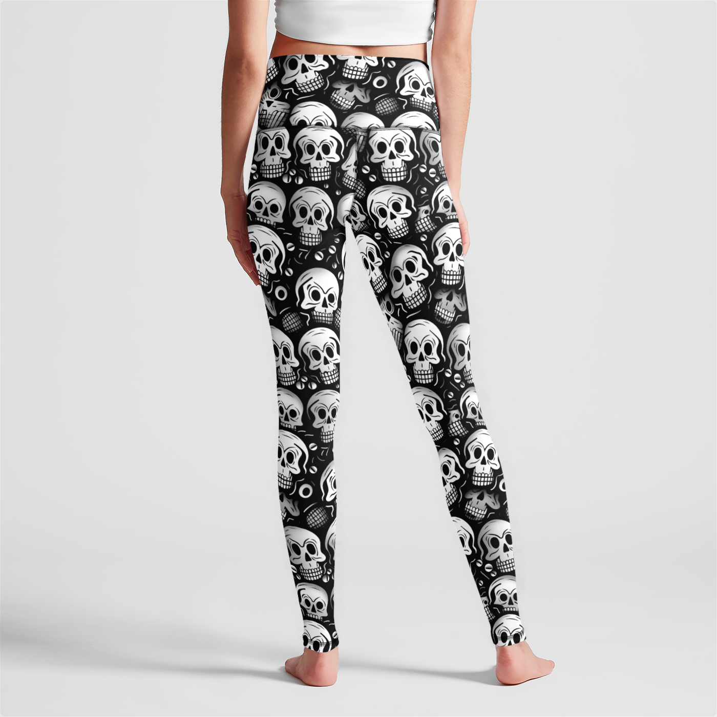 Cyber Skull Invasion High Waist Leggings