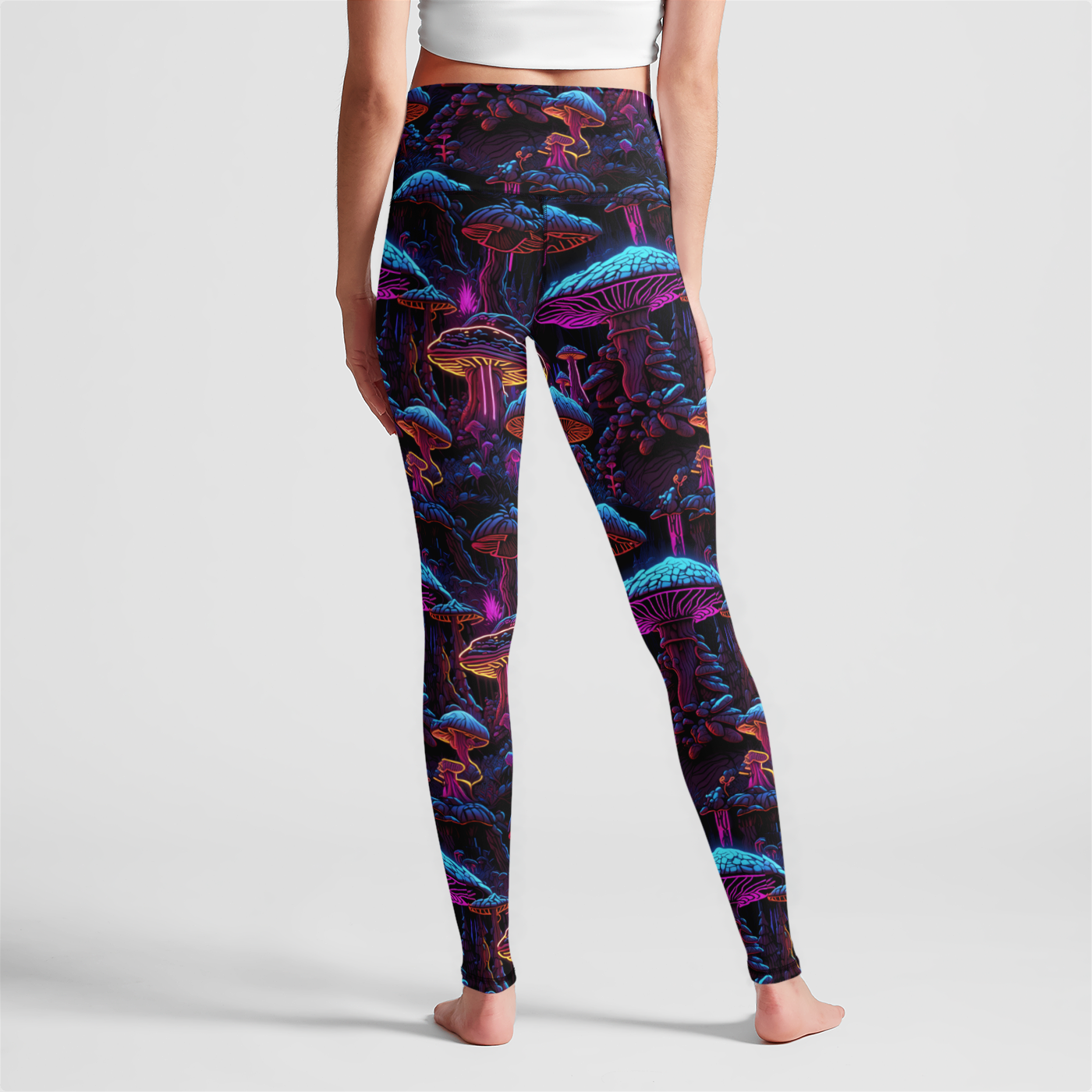 Neon Mushroom Meltdown High Waist Leggings