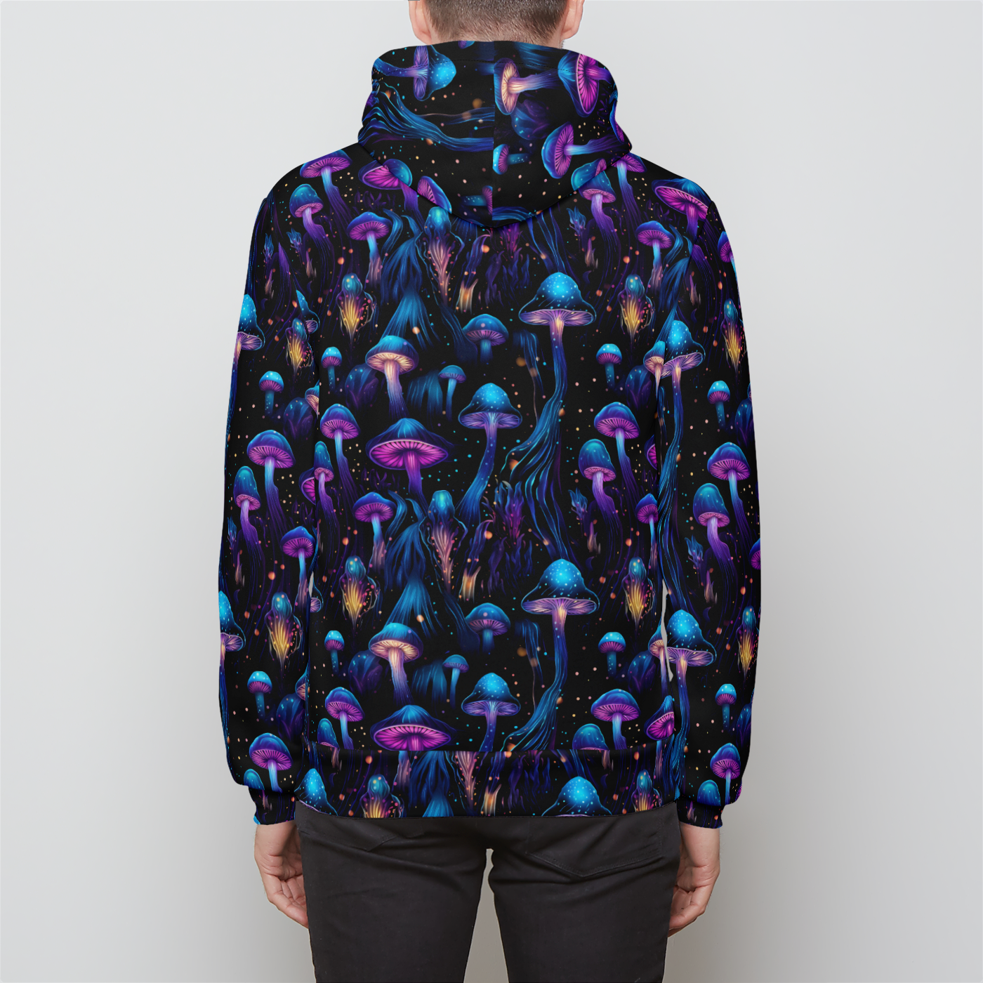 Electric Mushroom Dream Unisex Zip-Up Hoodie